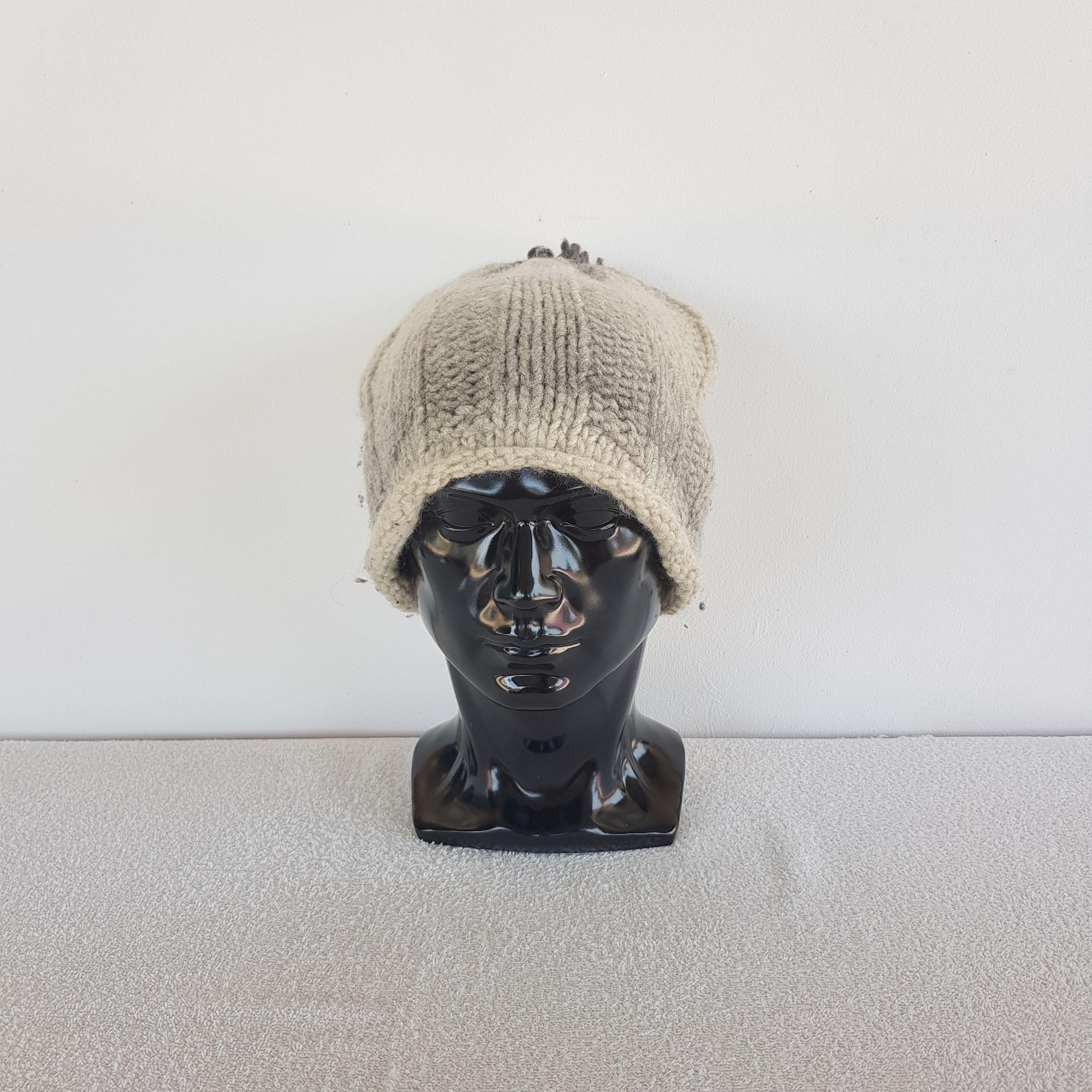 Homespun Knitwear Vintage 7 May Wool Beanie Crochet Knit Snow Caps Ski Hats. Size ONE SIZE - 2 Thumbnail