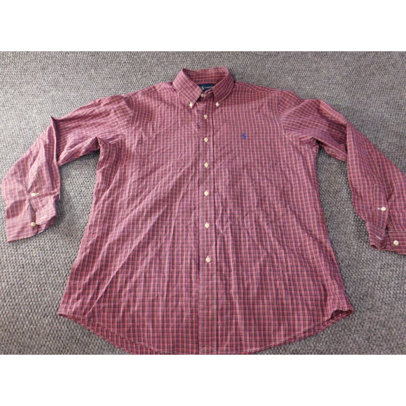 Ralph Lauren Ralph Lauren Mens Shirt Long Sleeve Red Plaid Button Up Custom Fit Pony Logo Size US L / EU 52-54 / 3 - 6 Thumbnail