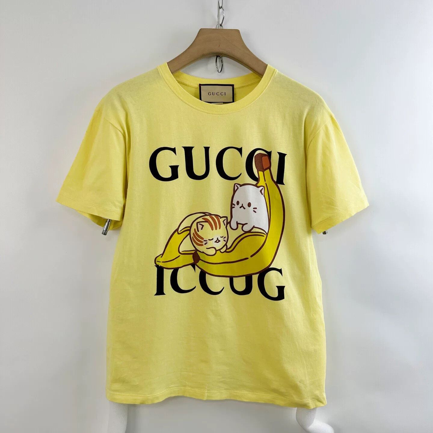 Gucci Gucci Women's Yellow Banana Cat T-shirt Size XXS / US 00 / IT 34 - 1 Thumbnail