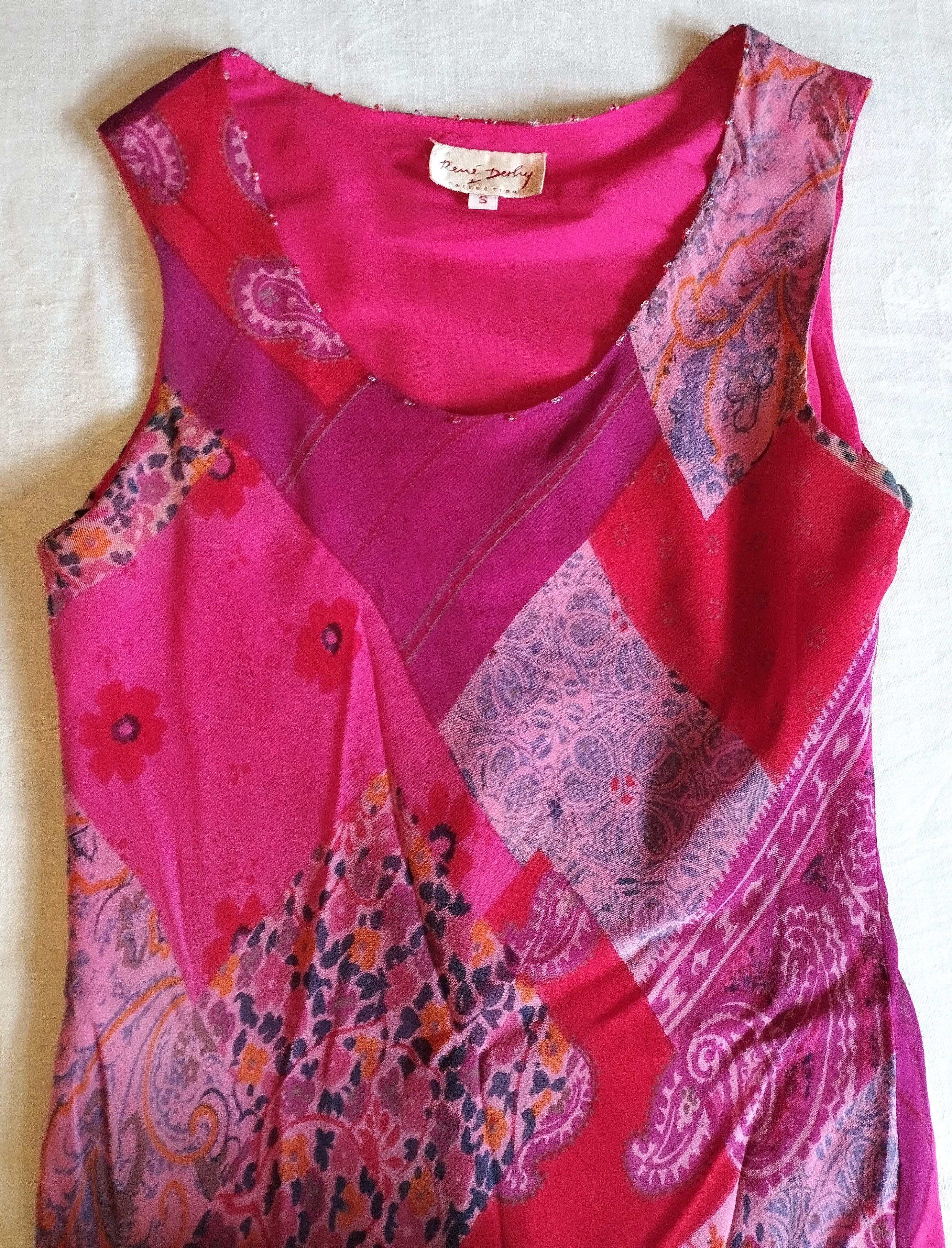 Designer Rene Derhy Robe Cocktail Double Voile Asymétrique T M Size M / US 6-8 / IT 42-44 - 5 Thumbnail