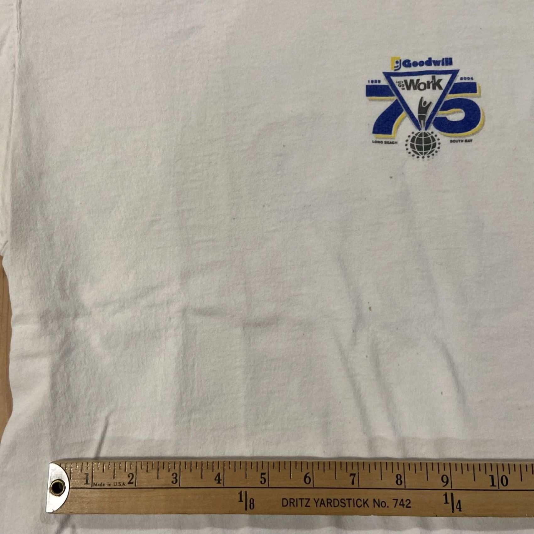 Port & Company Goodwill 75th Anniversary Port & Company T-Shirt Graphic Print White XL Men Crew Neck Short Sleeve Size US XL / EU 56 / 4 - 6 Thumbnail