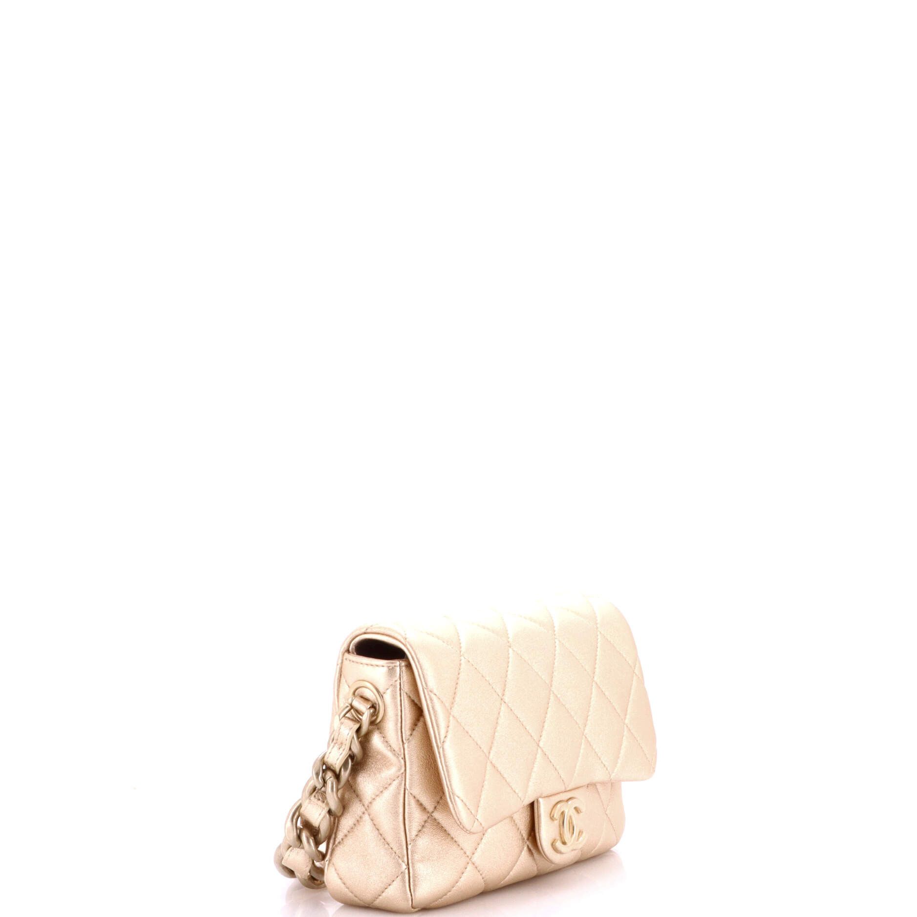 Chanel Chunky Chain CC Flap Bag Quilted Metallic Calfskin Small Size ONE SIZE - 1 Thumbnail