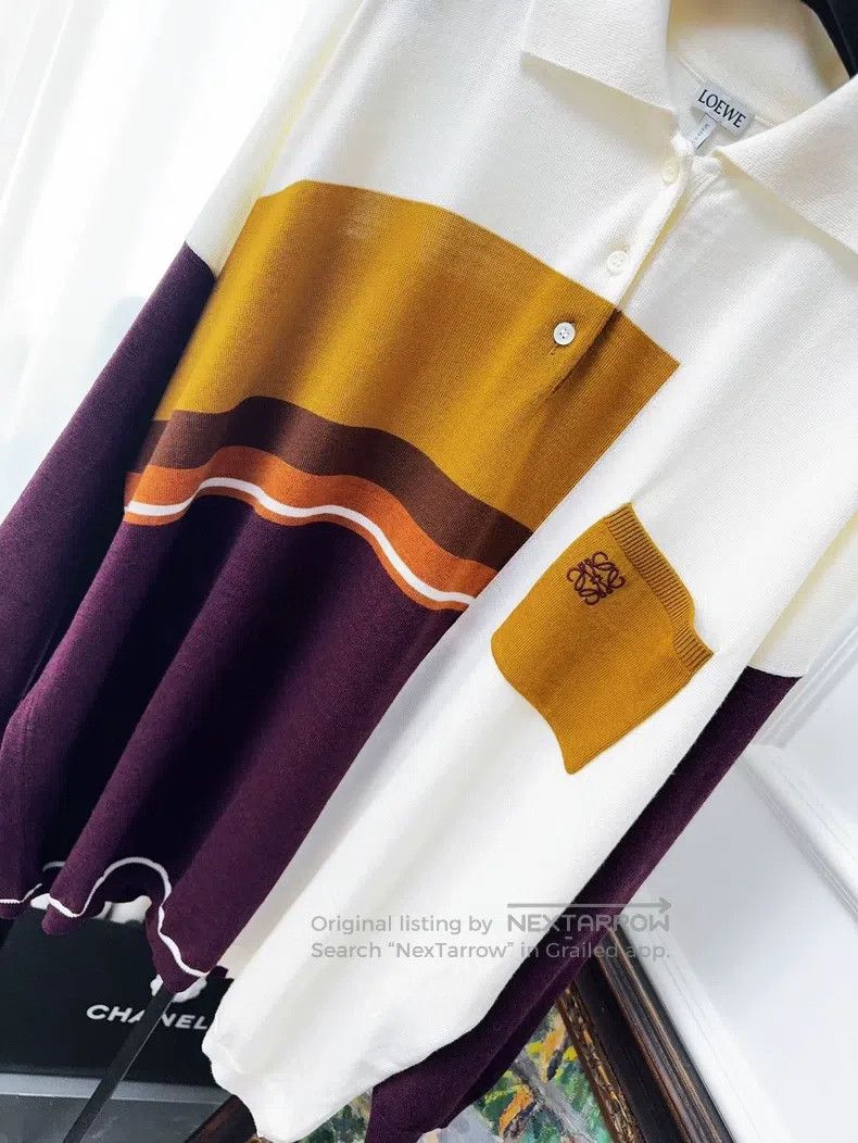 Loewe Loewe Color-Blocked Polo Shirt in Khaki and Burgundy Size US S / EU 44-46 / 1 - 3 Thumbnail