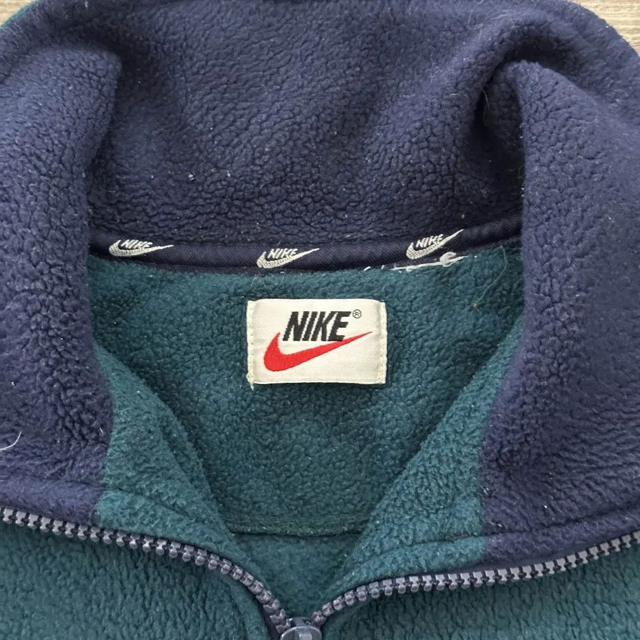 Nike Vintage 90s Nike Swoosh Fleece 1/4 Zip Sweatshirt Size US XL / EU 56 / 4 - 4 Thumbnail
