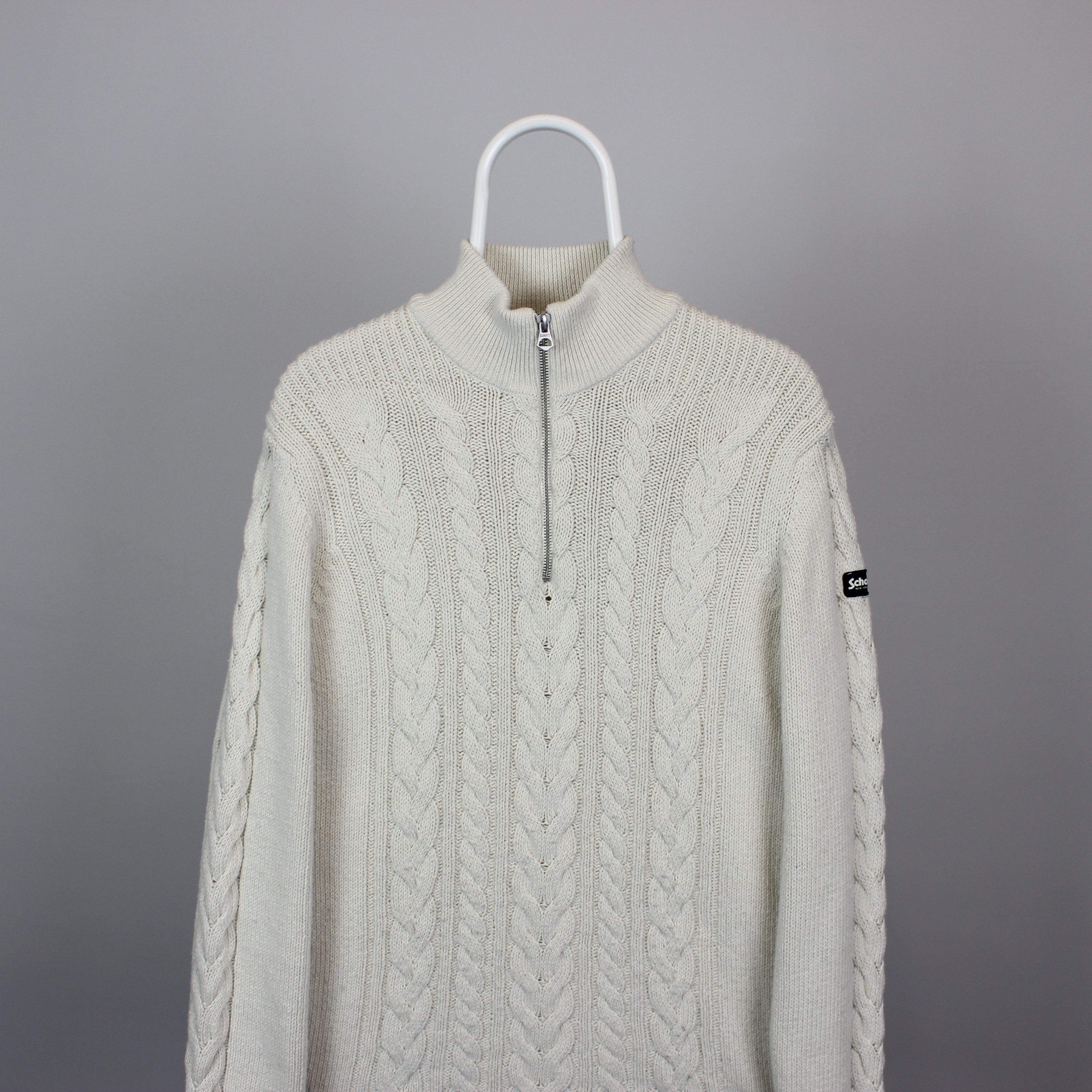 Schott Schott jumper sweater zip XL cream Size US XL / EU 56 / 4 - 5 Thumbnail