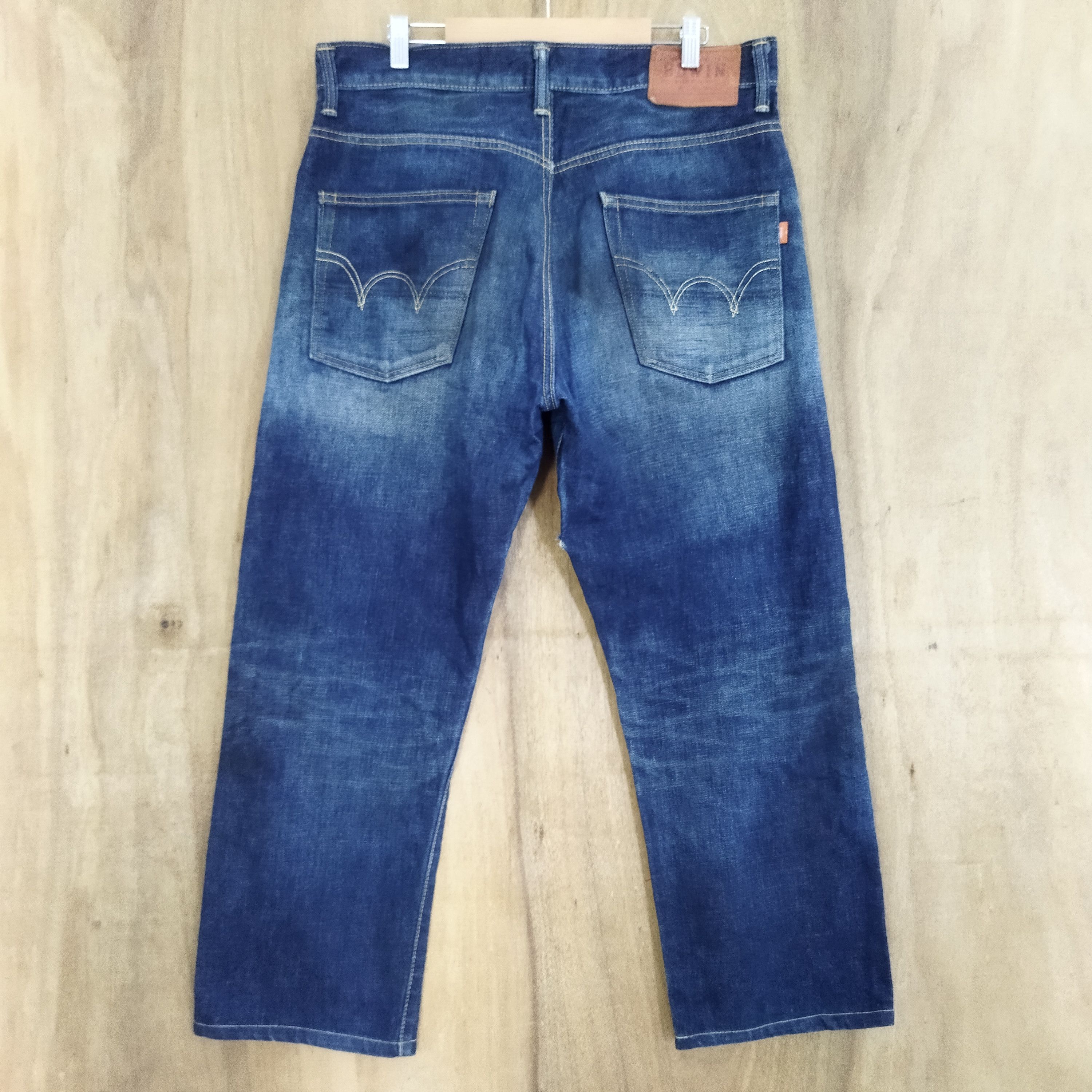 Edwin × Vintage EDWIN 505 BLUE RUSTY JEANS PANTS Size US 34 / EU 50 - 7 Thumbnail