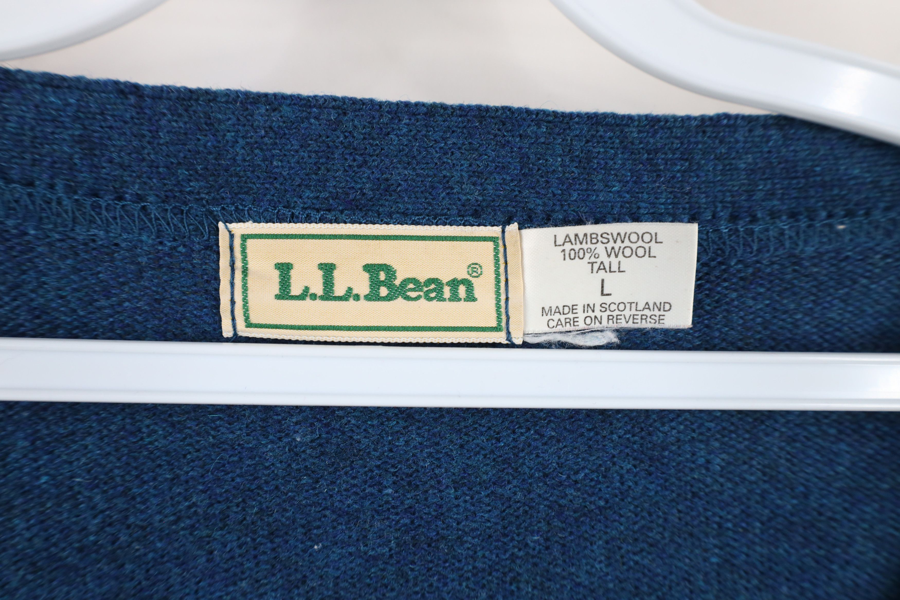 L.L. Bean × Vintage Vintage 70s LL Bean Scotland Wool Knit Cardigan Sweater Size US L / EU 52-54 / 3 - 10 Thumbnail