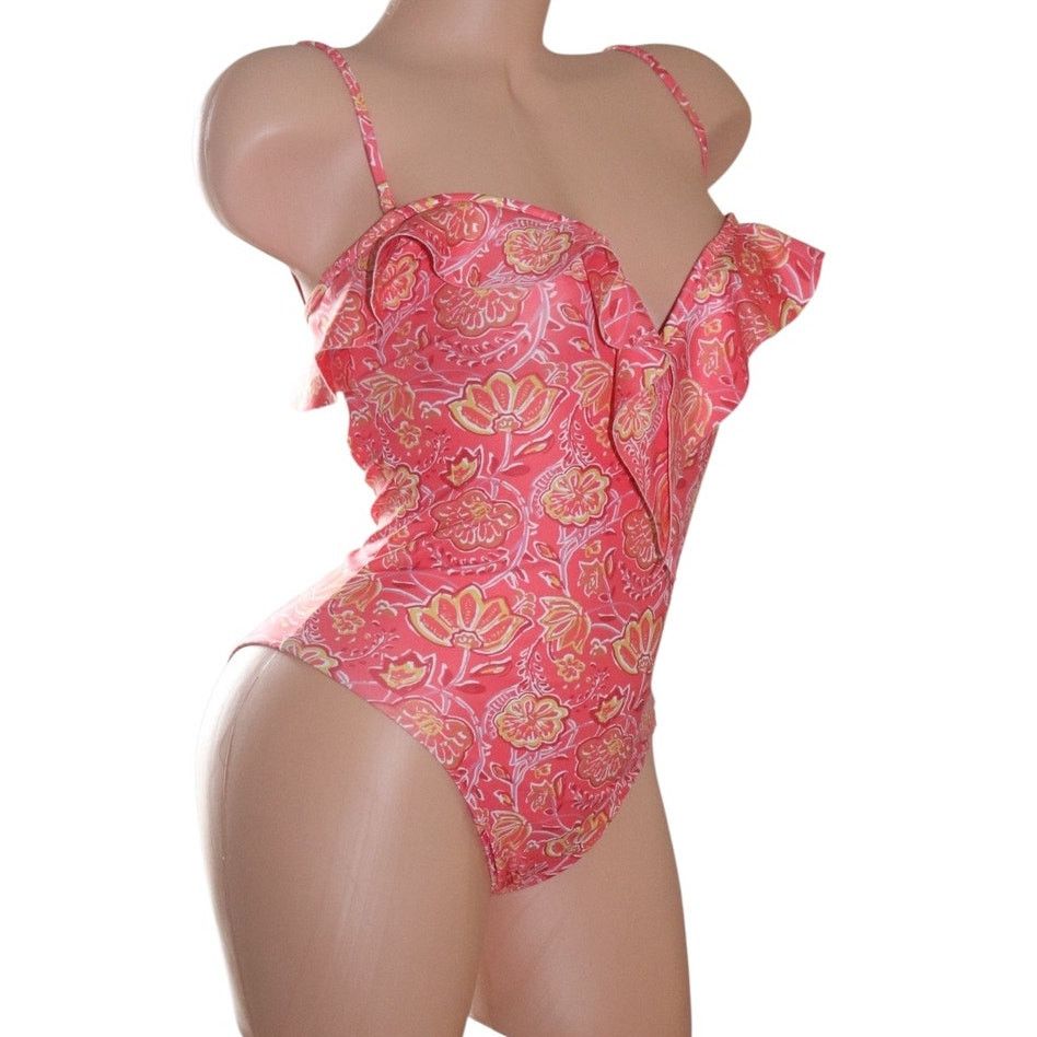 Ramy Brook Ramy Brook Sorrento Ruffled Printed Swimsuit Size XS Size XS / US 0-2 / IT 36-38 - 2 Thumbnail