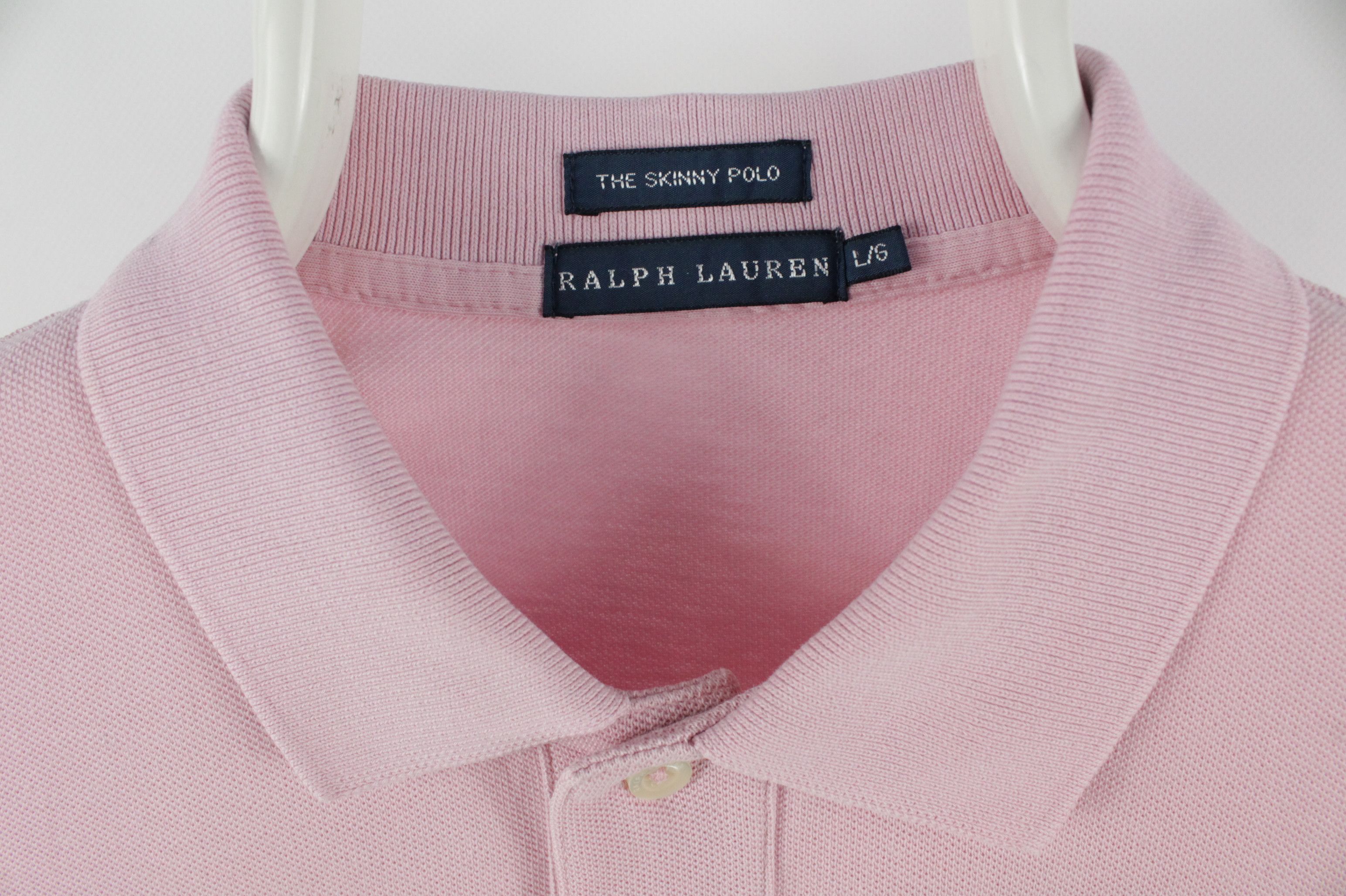Polo Ralph Lauren × Ralph Lauren × Vintage Vintage Ralph Lauren Pink Cotton The Skinny Polo Women's Size L / US 10 / IT 46 - 3 Thumbnail