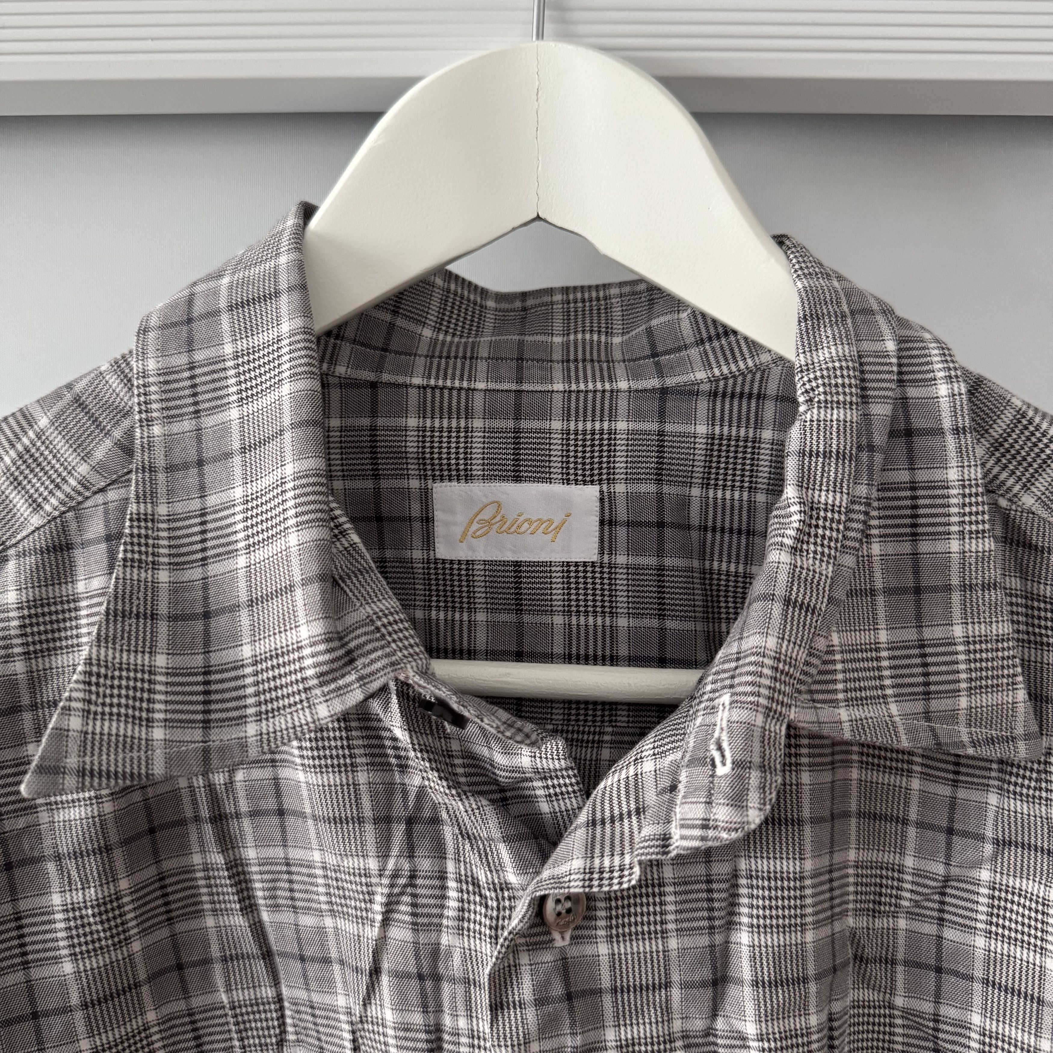 Brioni Men's Brioni Check Casual Button Shirt Size XL Size US XL / EU 56 / 4 - 5 Thumbnail