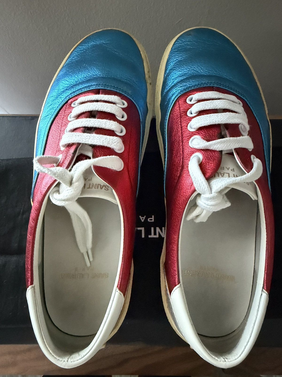 Saint Laurent Paris SAINT LAURENT PARIS - SKATE SNEAKERS RED/BLUE/SILVER Size US 8 / EU 41 - 3 Thumbnail
