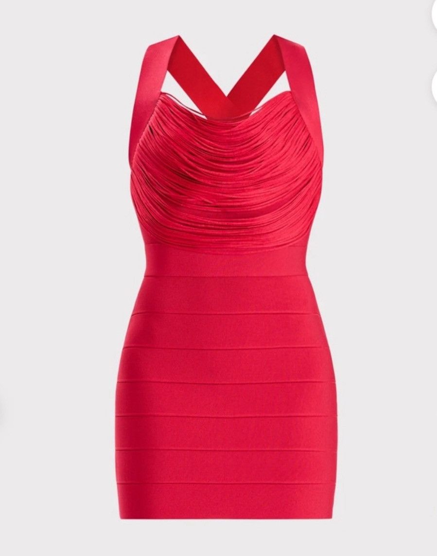 Herve Leger HERVE LEGER draped fringe Bandage Mini Dress Size XS / US 0-2 / IT 36-38 - 2 Thumbnail