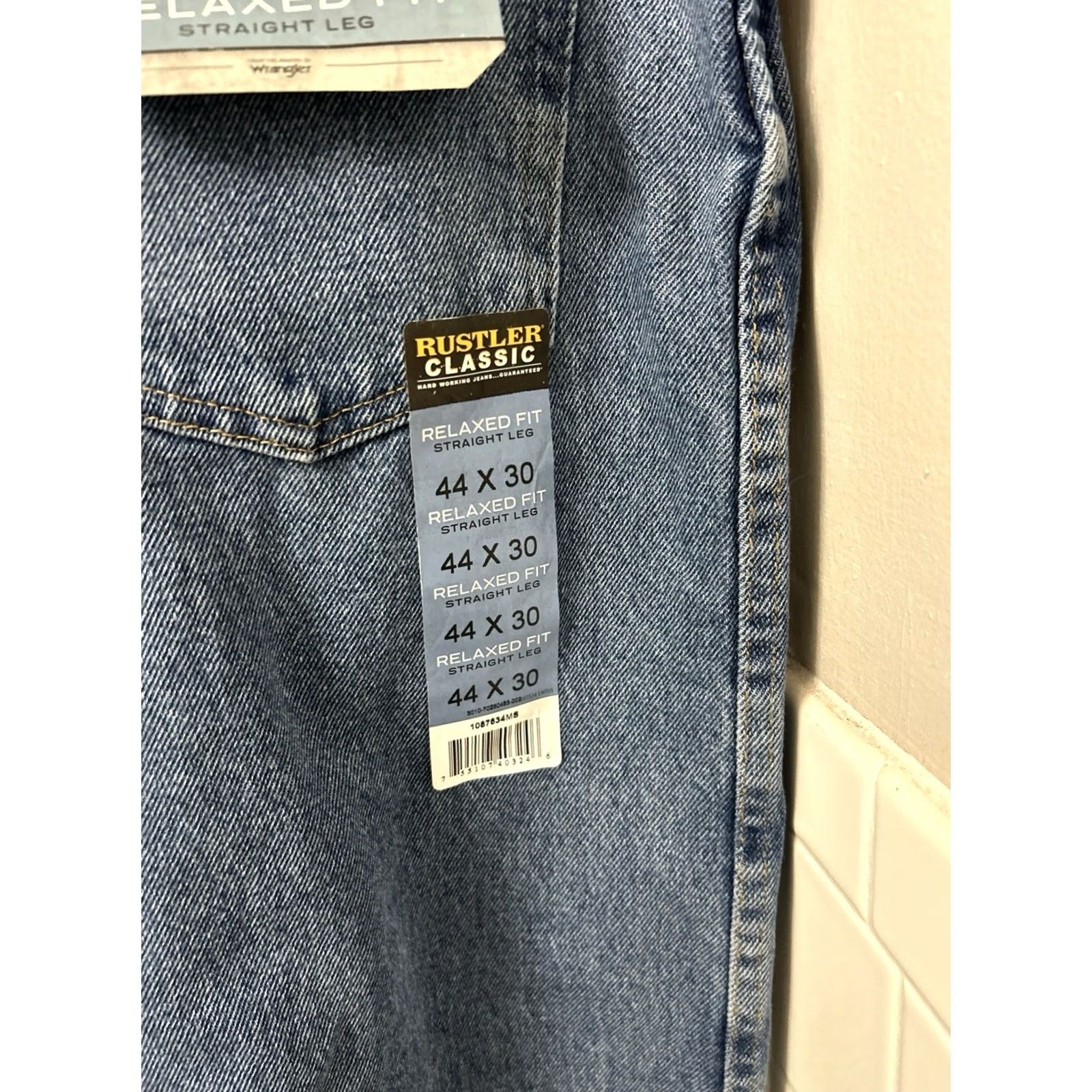 Wrangler Wrangler Rustler Jeans Mens 44x30 Light Wash Relaxed Fit Heavyweight Denim NWT Regular 5-Pocket Size US 44 / EU 60 - 5 Thumbnail