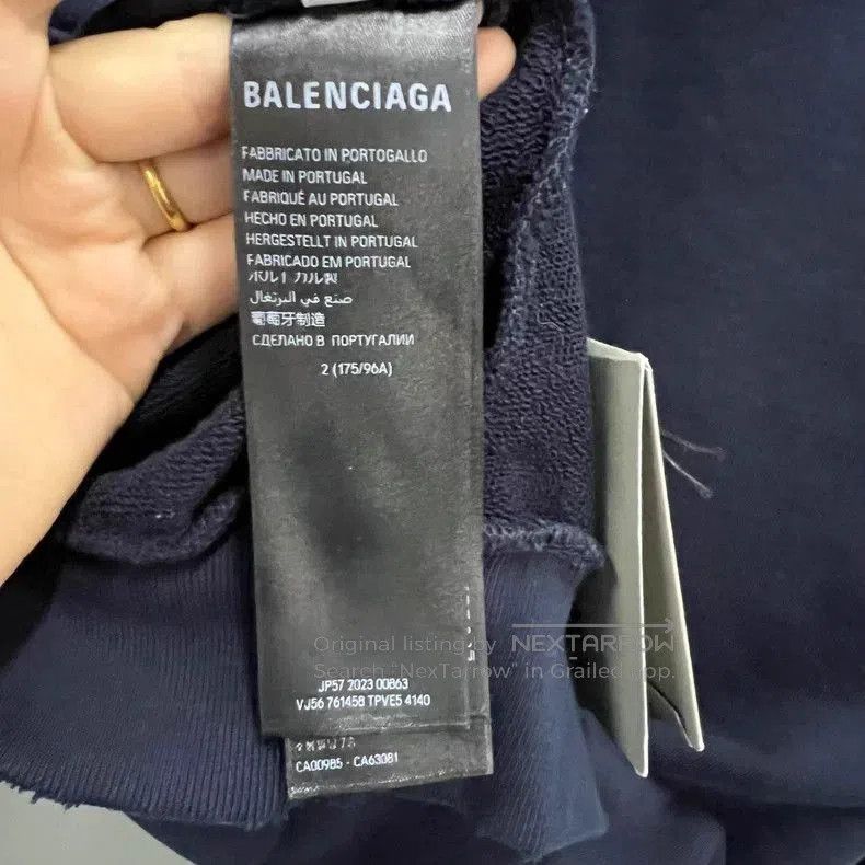 Balenciaga Balenciaga Navy Logo Print Hoodie. Size US M / EU 48-50 / 2 - 3 Thumbnail