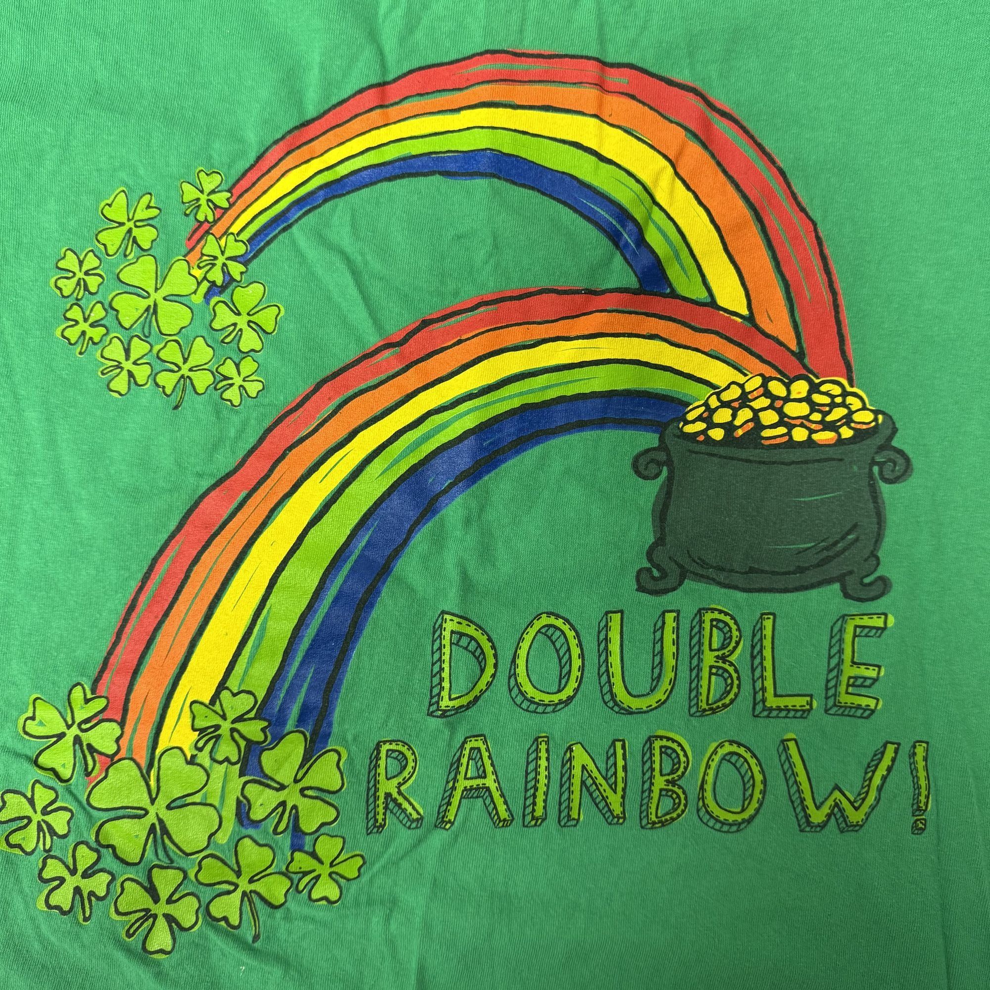 Gildan Vtg Green Irish Lucky DOUBLE RAINBOW T Shirt L Size US L / EU 52-54 / 3 - 2 Thumbnail