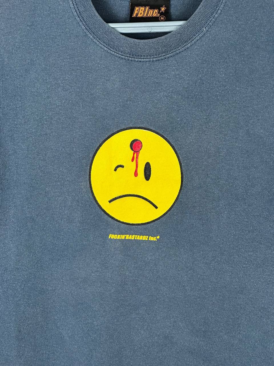 Designer Vintage FBInc Sad Smile Headshot Skate Grunge T Shirt Size US M / EU 48-50 / 2 - 4 Thumbnail