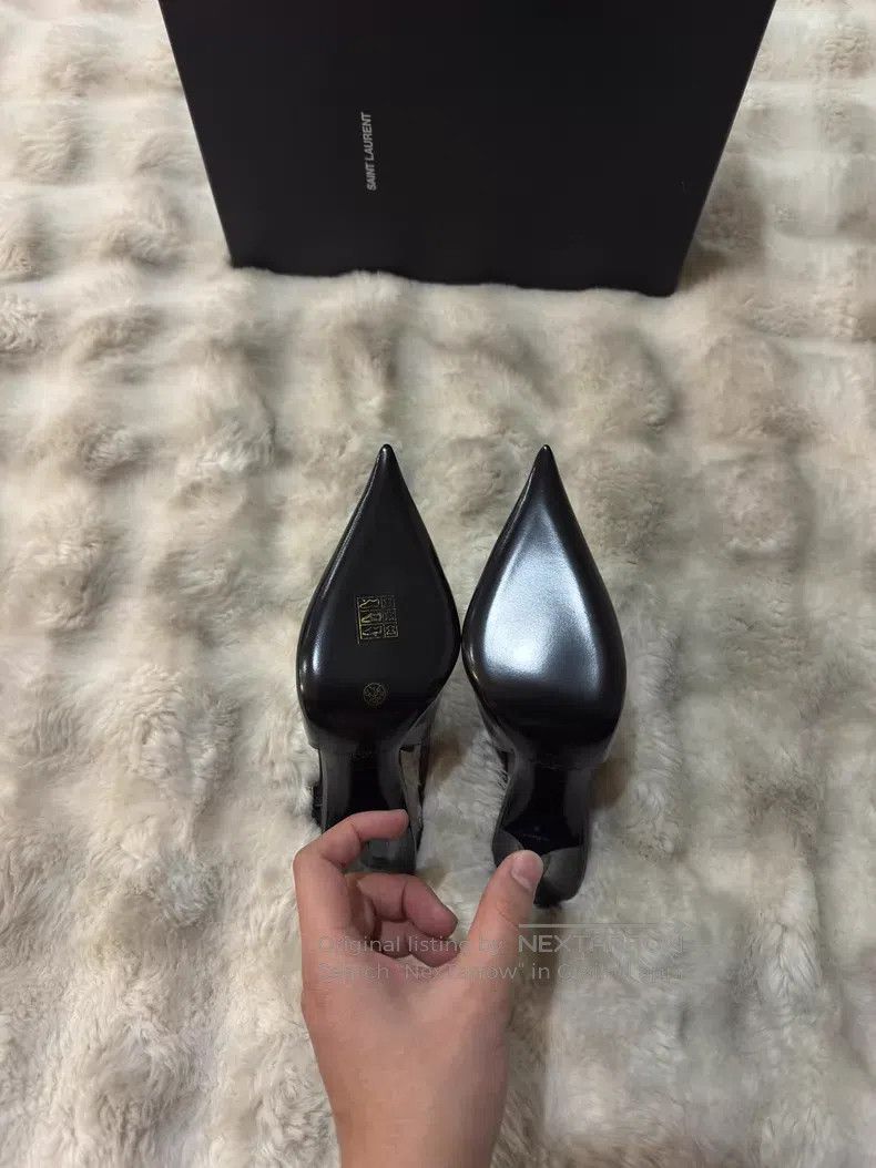 Saint Laurent Paris Saint Laurent Paris Crystal Rhinestone Patent Leather Poin Size US 6.5 / IT 36.5 - 6 Thumbnail
