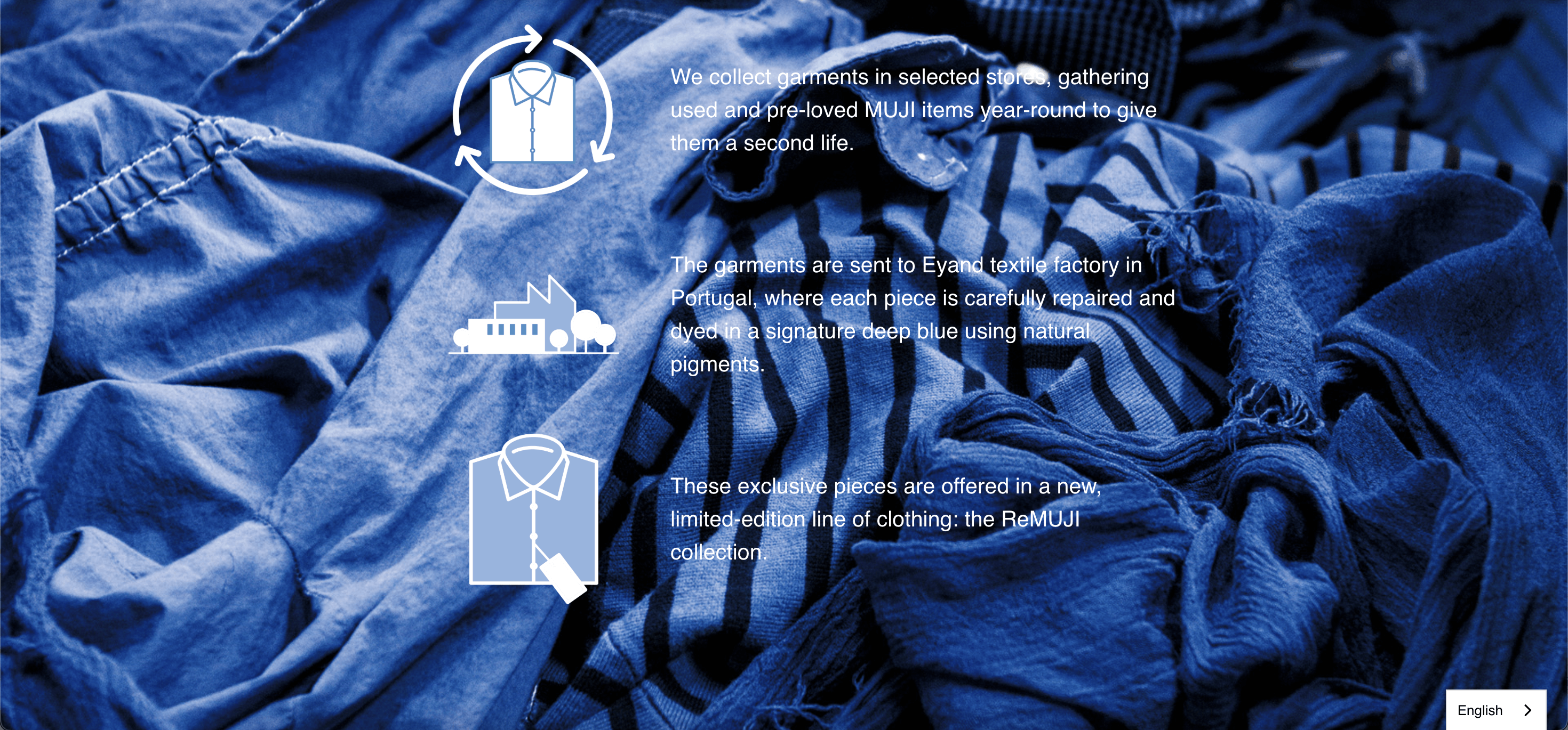 Japanese Brand Muji Japan ReMUJI Reconstructed Shirt (Indigo Dyed) Size US M / EU 48-50 / 2 - 16 Thumbnail