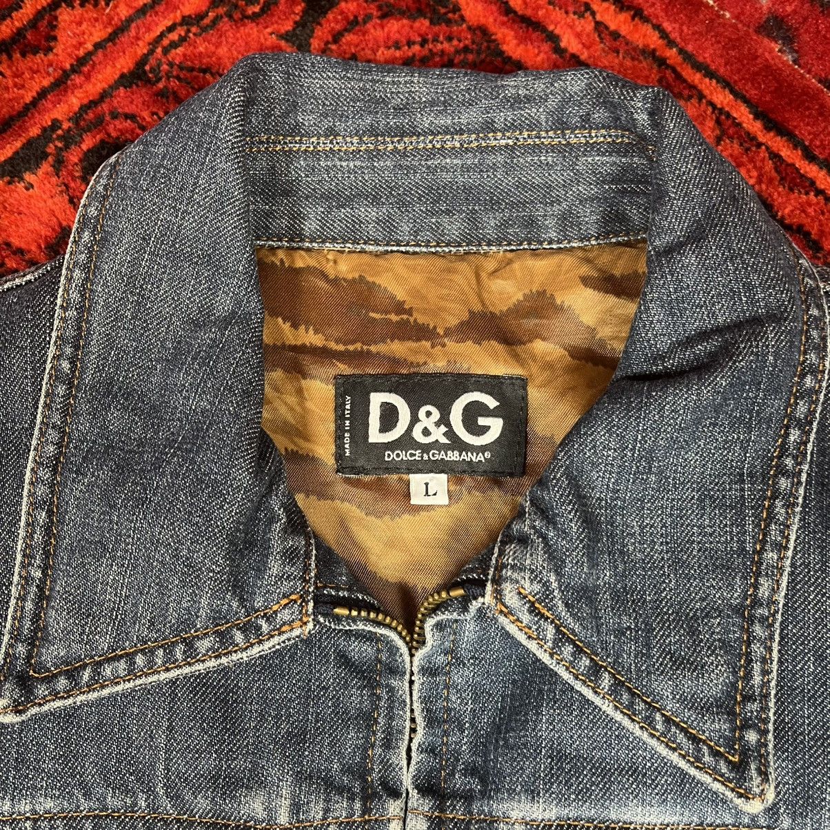 Dolce & Gabbana Dolce & Gabbana Denim Jacket Tiger Lining Logo Back Patch Size L / US 10 / IT 46 - 14 Thumbnail