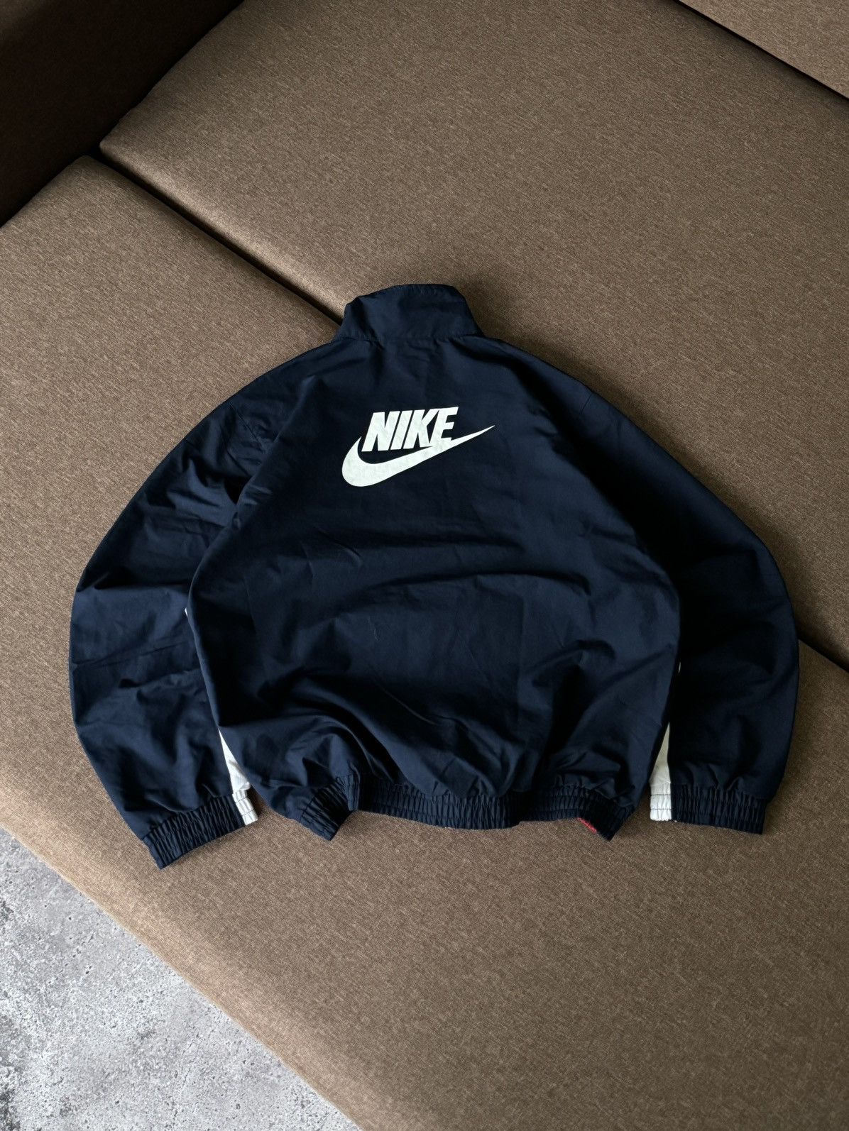 Nike × Vintage Vintage Nike Y2K oversized big logo nylon jacket hoodie Size US M / EU 48-50 / 2 - 1 Thumbnail