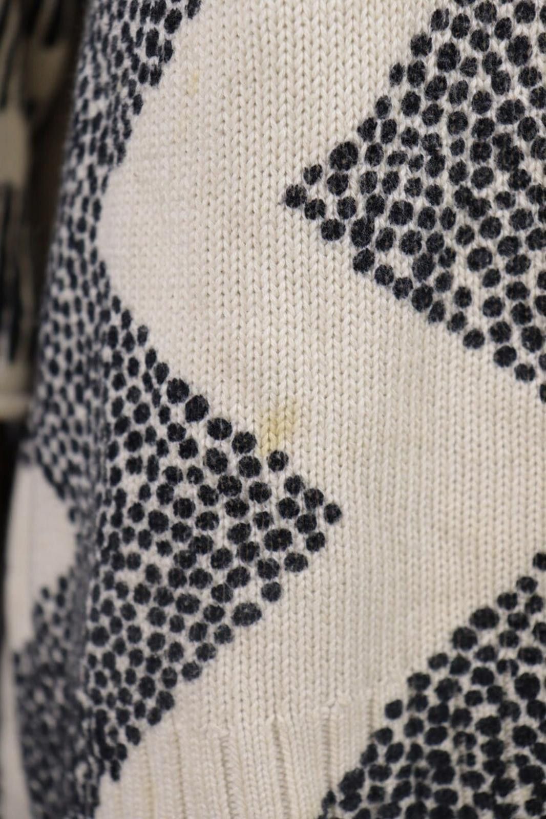 Designer Gudrun Sjoden Beige Zig Zag 3/4 Sleeve Knit Sweater Size S Size S / US 4 / IT 40 - 6 Thumbnail