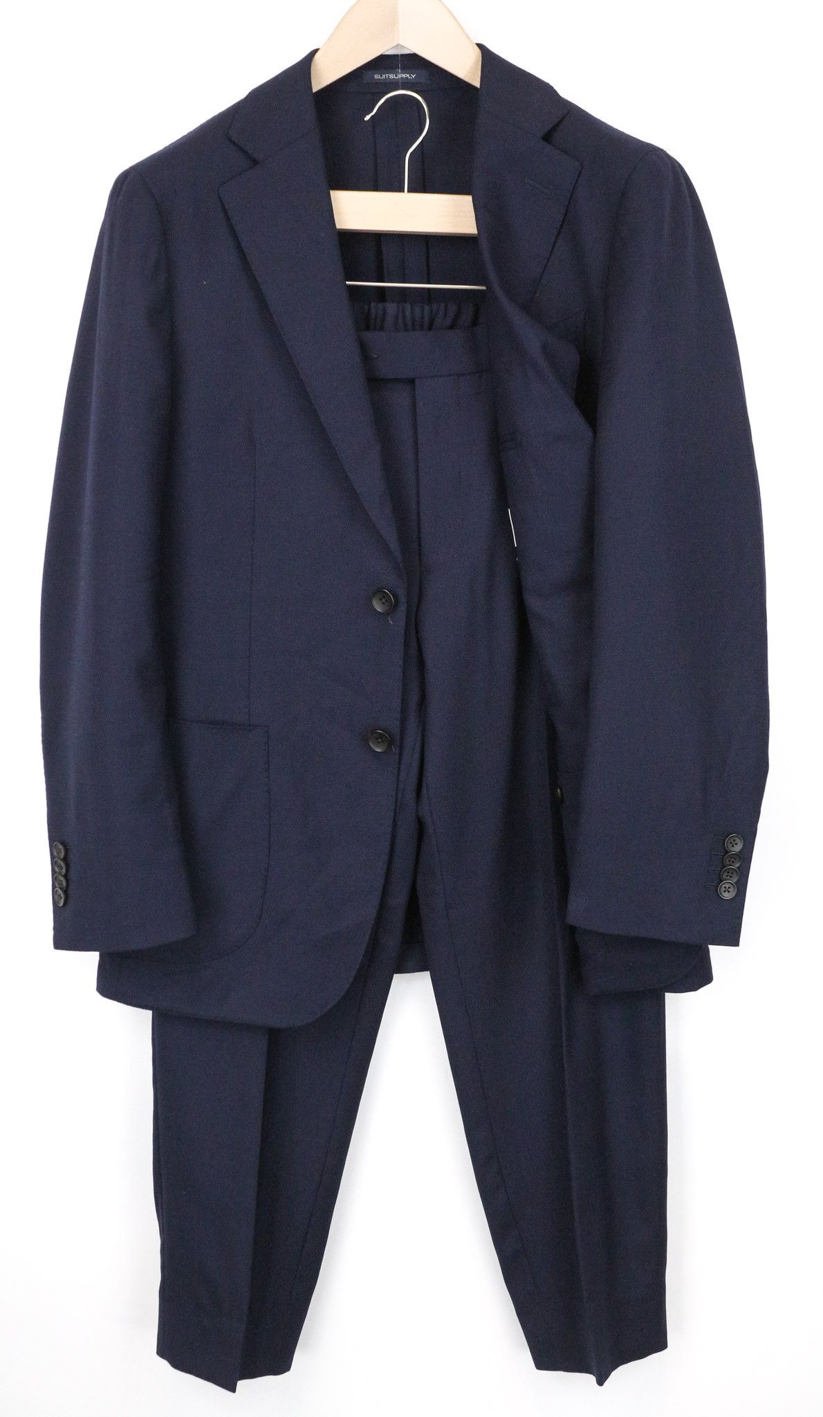 Suitsupply HAVANA UK38S Blue Wool Stretch Slim Suit 74710 Size 38S - 1 Thumbnail