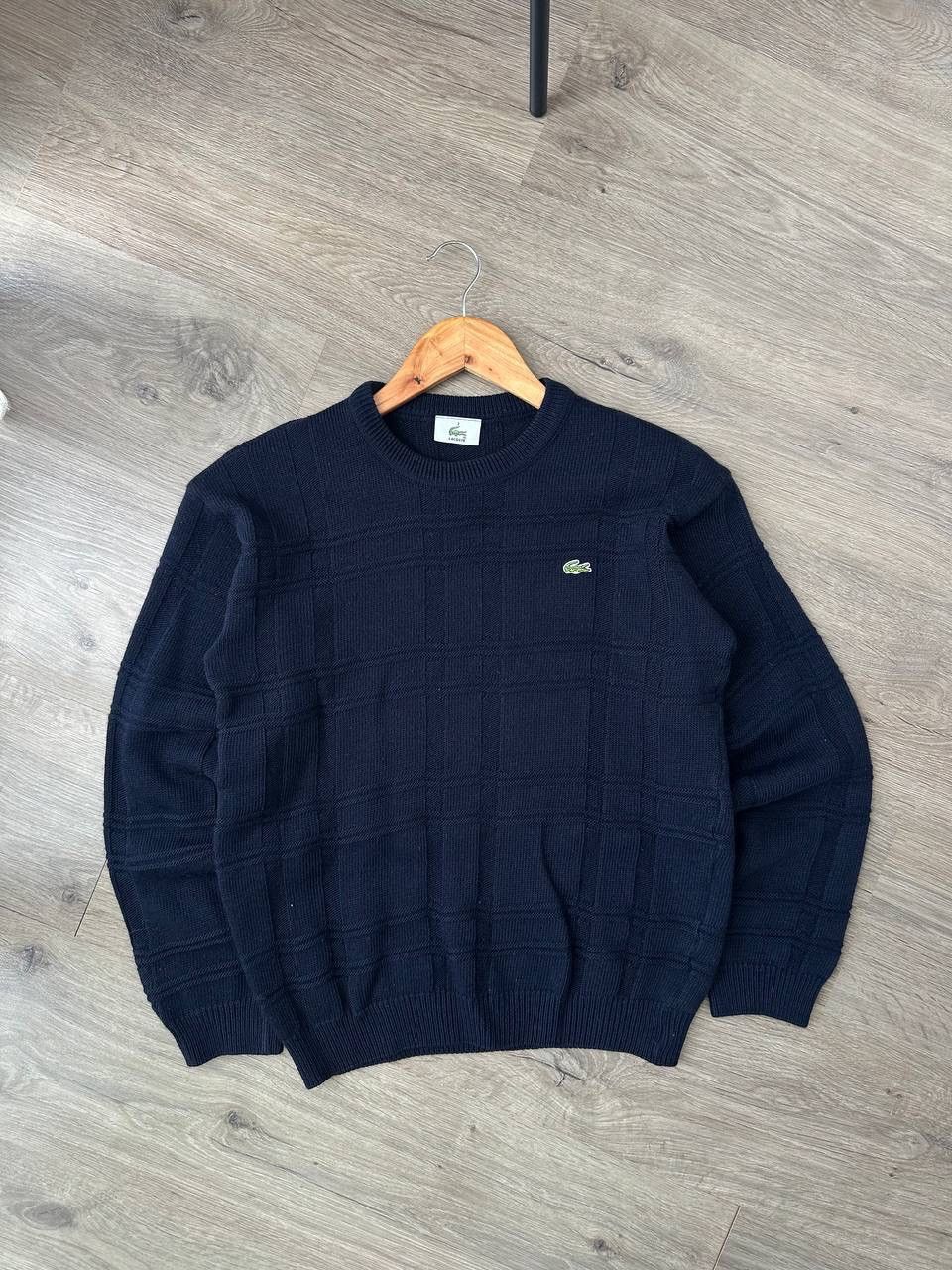 Lacoste × Vintage Vintage Lacoste Blue Wool Ribbed Knit Sweater Size US S / EU 44-46 / 1 - 1 Thumbnail