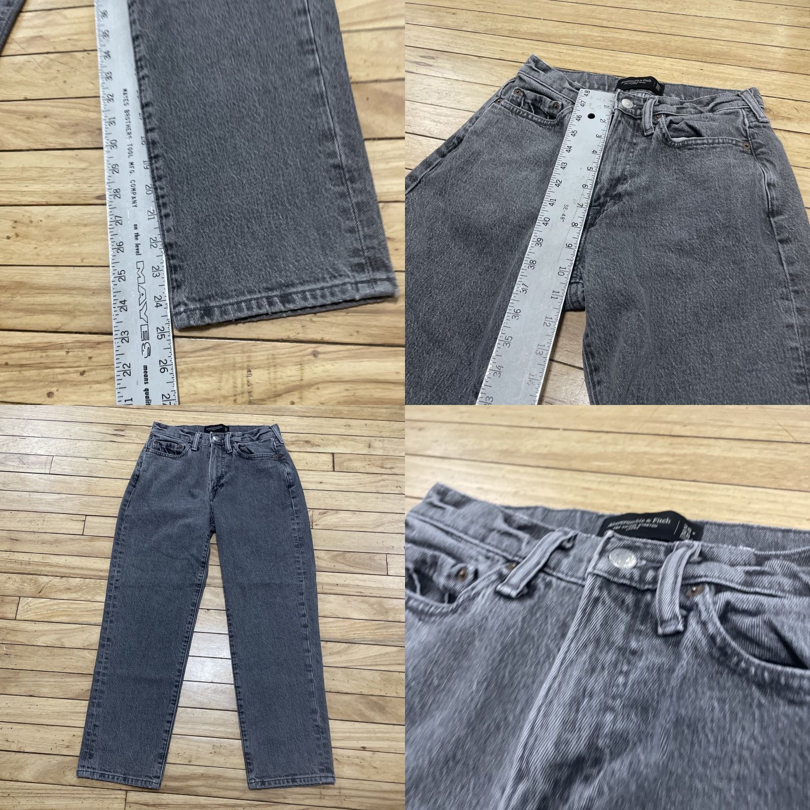 Abercrombie & Fitch Abercrombie & Fitch Jeans A&F Vintage Stretch Loose Gray Black Denim 28x28 90's Straight Jeans Mens Regular 5-Pocket Theme Vintage Streetwear Size US 28 / EU 44 - 9 Thumbnail