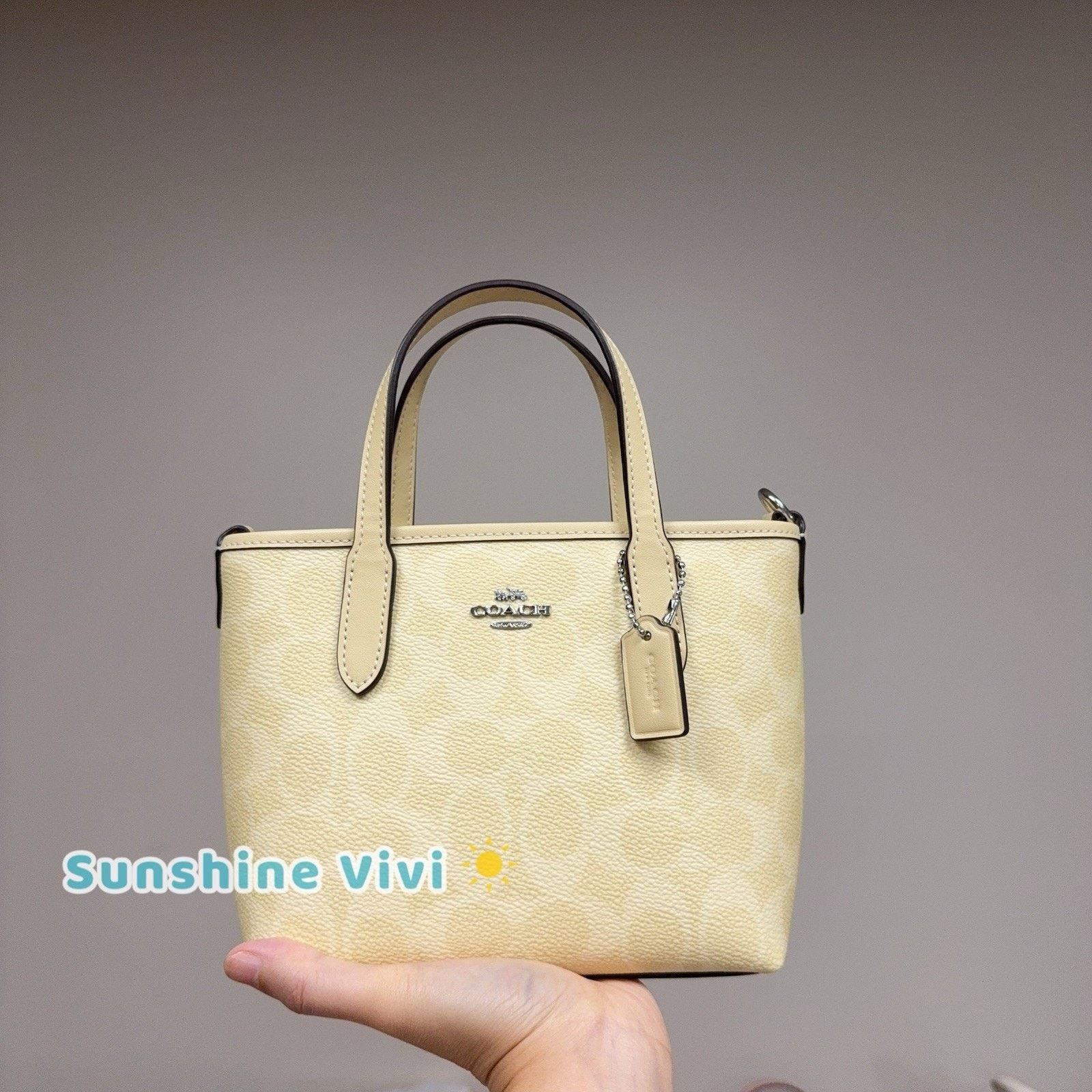 Coach NWT Coach City Mini Tote Bag CW032 Silver/Hay Size ONE SIZE - 1 Thumbnail
