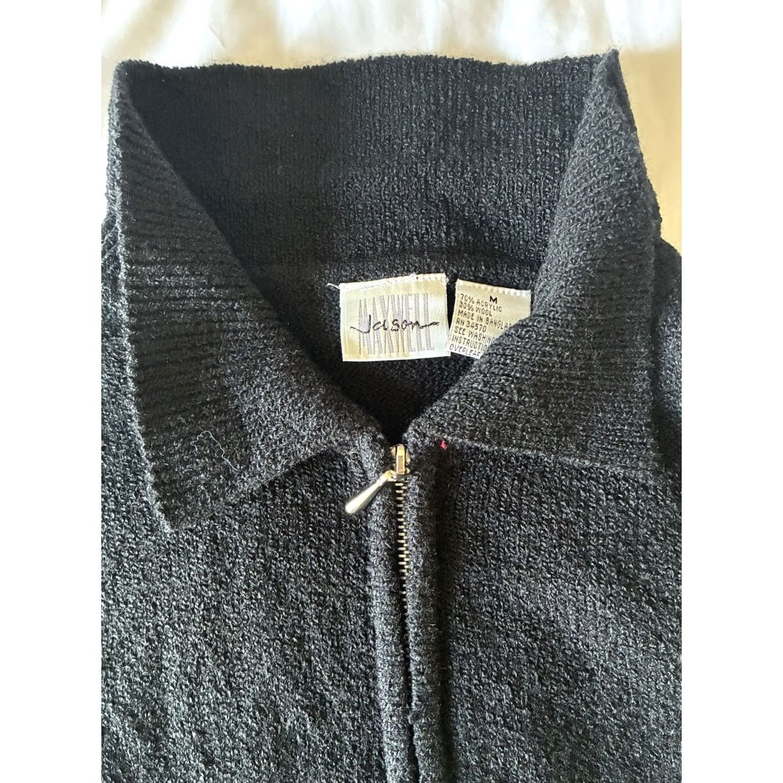 Vintage VINTAGE Jason Maxwell Full Zip Sweater Wool Blend Mens M Long Sleeve Black Wool Blend Medium Size US M / EU 48-50 / 2 - 4 Thumbnail