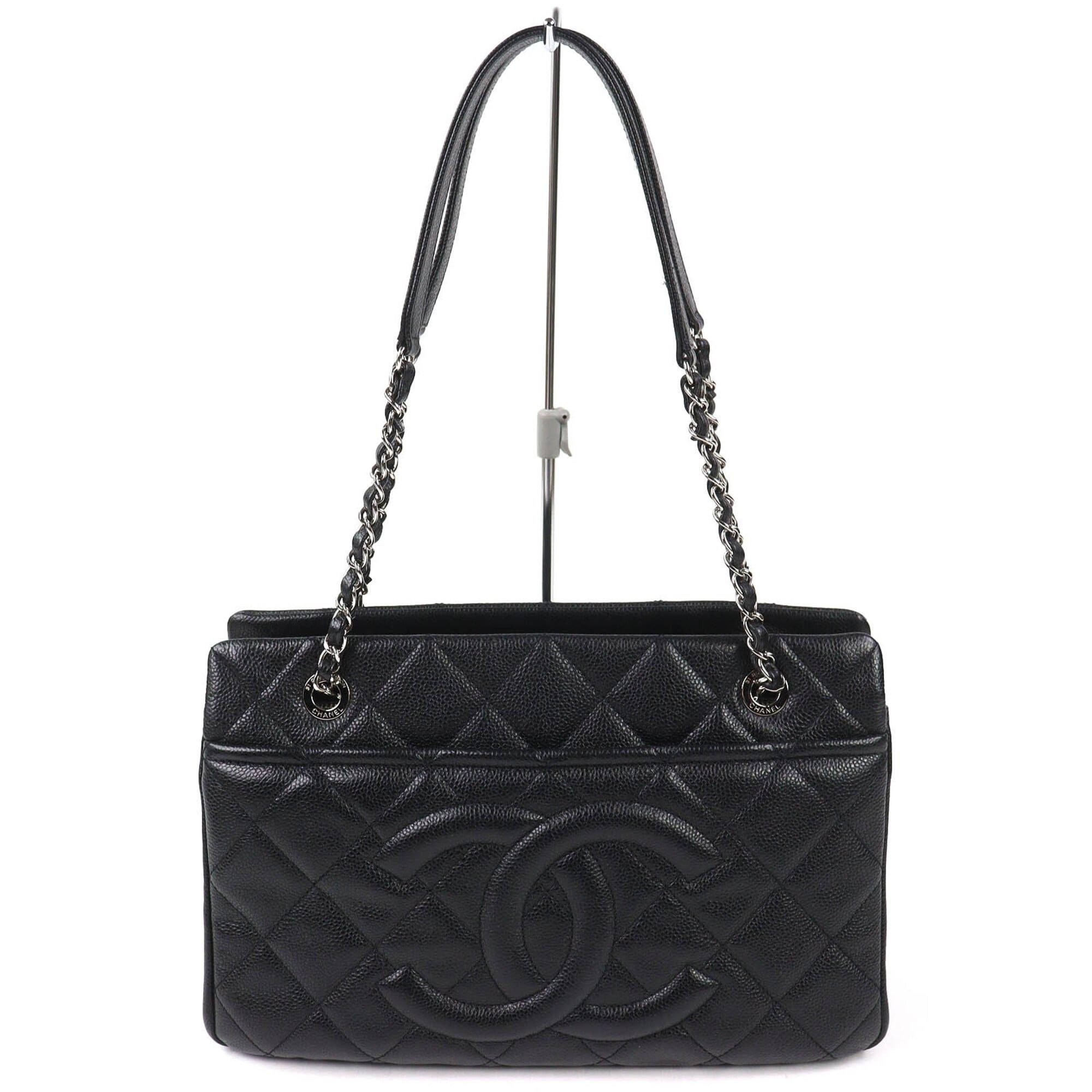 Chanel CHANEL A67294 Caviar Skin Coco Mark Matelassé Chain Tote Bag, Black with Silver Hardware, Comes Dust Made in Italy, Women's, Very Popular, Highly Recommended ◎ Size ONE SIZE - 1 Thumbnail