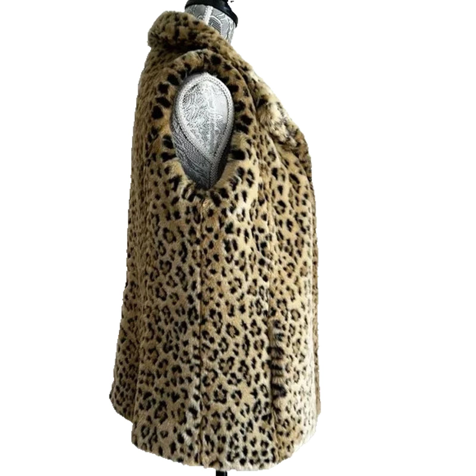 Other KRISTEN BLAKE FAUX FUR CHEETAH PRINT RETRO MOD GROOVY VEST L Size L / US 10 / IT 46 - 3 Thumbnail