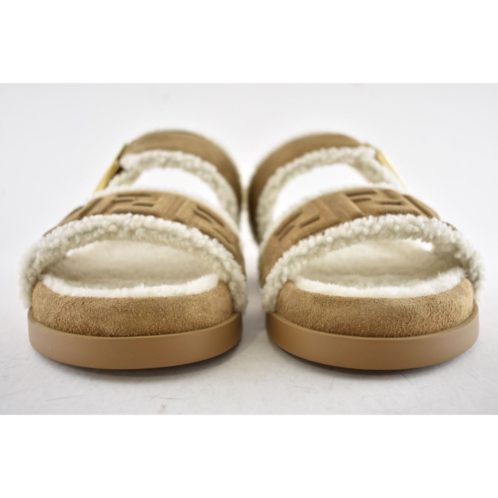 Fendi Fendi Feel Slide Shearling Fur Lined Bronze Monogram 37.5 Size US 7.5 / IT 37.5 - 12 Thumbnail