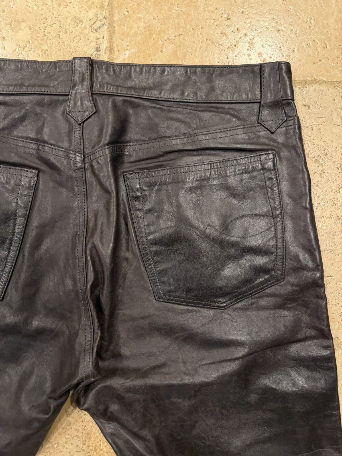 RRL Ralph Lauren Double RRL Ralph Lauren Western Brown Horse Leather Pants Size US 36 / EU 52 - 14 Thumbnail