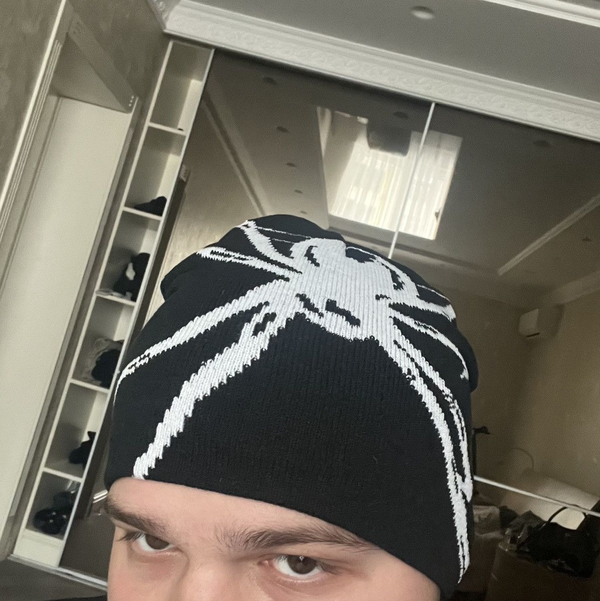 Japanese Brand × Vintage 🕷️Spider Web Beanie Hat y2k Size ONE SIZE - 8 Thumbnail