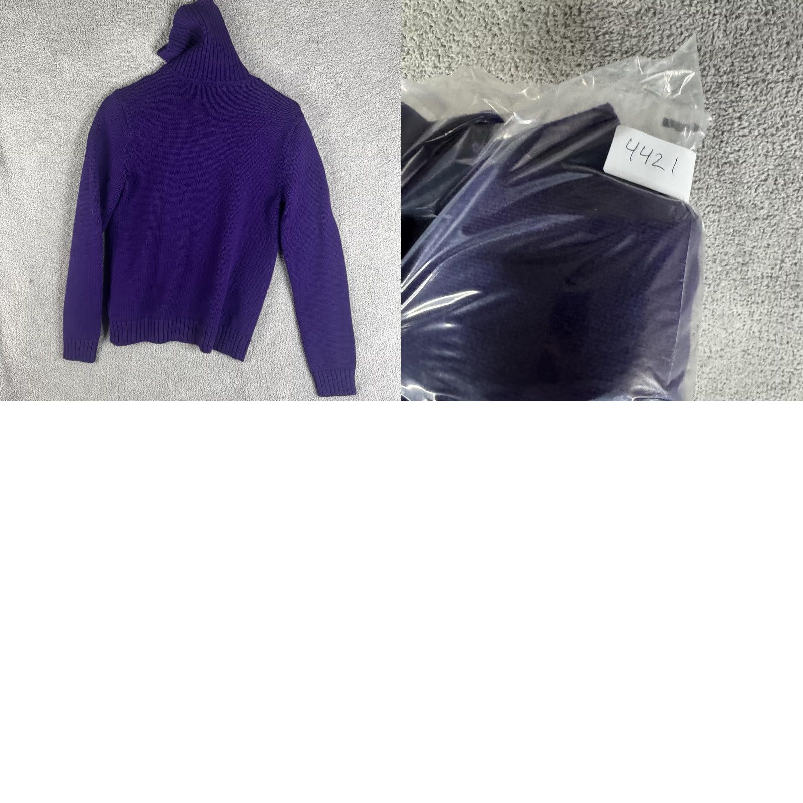 Logo 7 Ralph Lauren Sweater Womens Medium Purple Turtleneck Logo Pullover Knit 100% Cotton Raglan Logo Embroidered Nautical Size M / US 6-8 / IT 42-44 - 9 Thumbnail