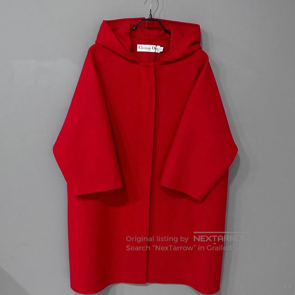 Dior Dior Red Hooded Cape Coat. Size XS / US 0-2 / IT 36-38 - 1 Thumbnail