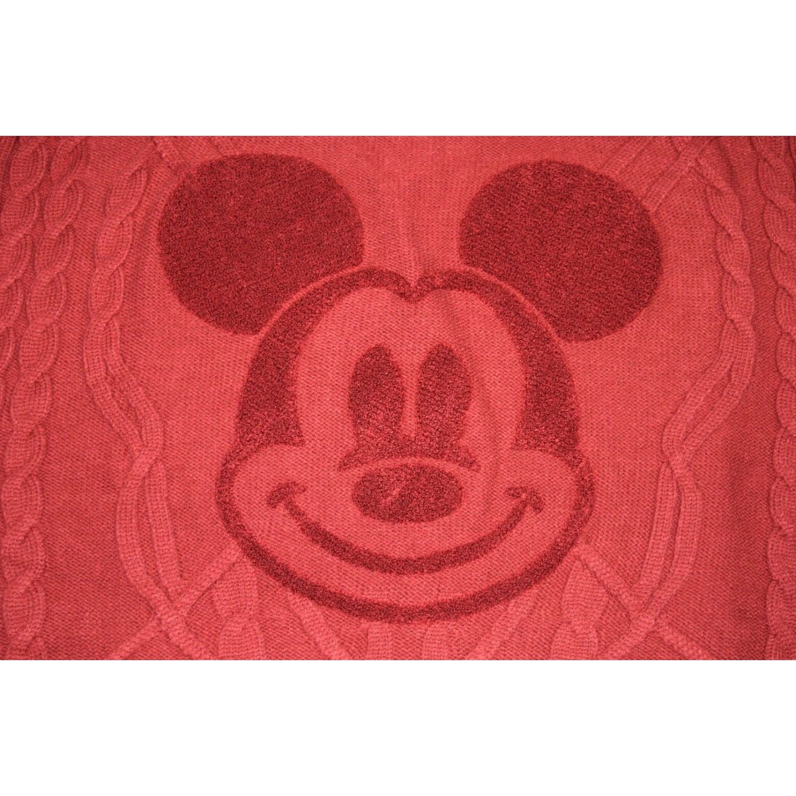 Disney VINTAGE Disney Mickey Mouse Cable Knit Sweater Men 2XL Red Embroidered Pullover Christmas Crew Neck Sweatshirt Mens Size US XXL / EU 58 / 5 - 2 Thumbnail