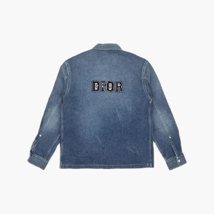 Dior Dior Dior Logo Print Long Sleeve Denim Jacket 0079-2507 Size US L / EU 52-54 / 3 - 3 Thumbnail