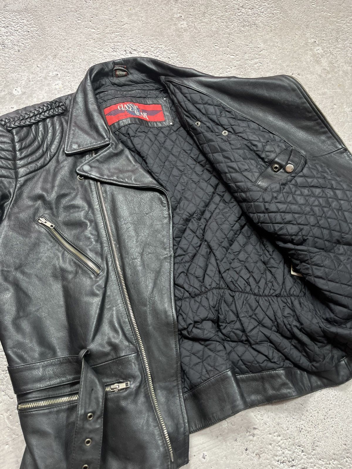 Leather Vintage Heavy Leather Biker Jacket Black Men’s 3XL Moto Size US XXL / EU 58 / 5 - 9 Thumbnail