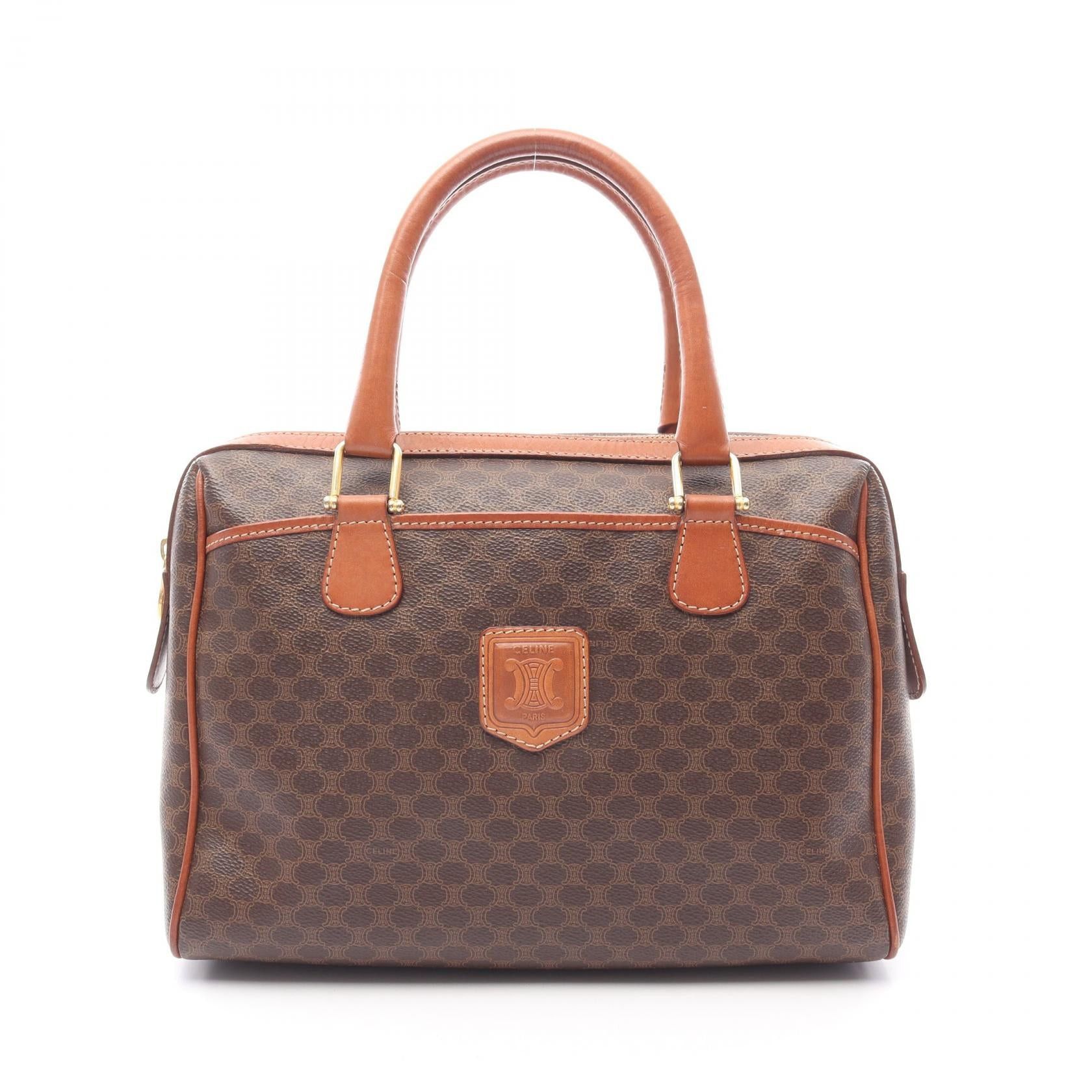 Celine Celine Macadam Handbag Mini Boston Bag Leather Brown Size ONE SIZE - 1 Thumbnail