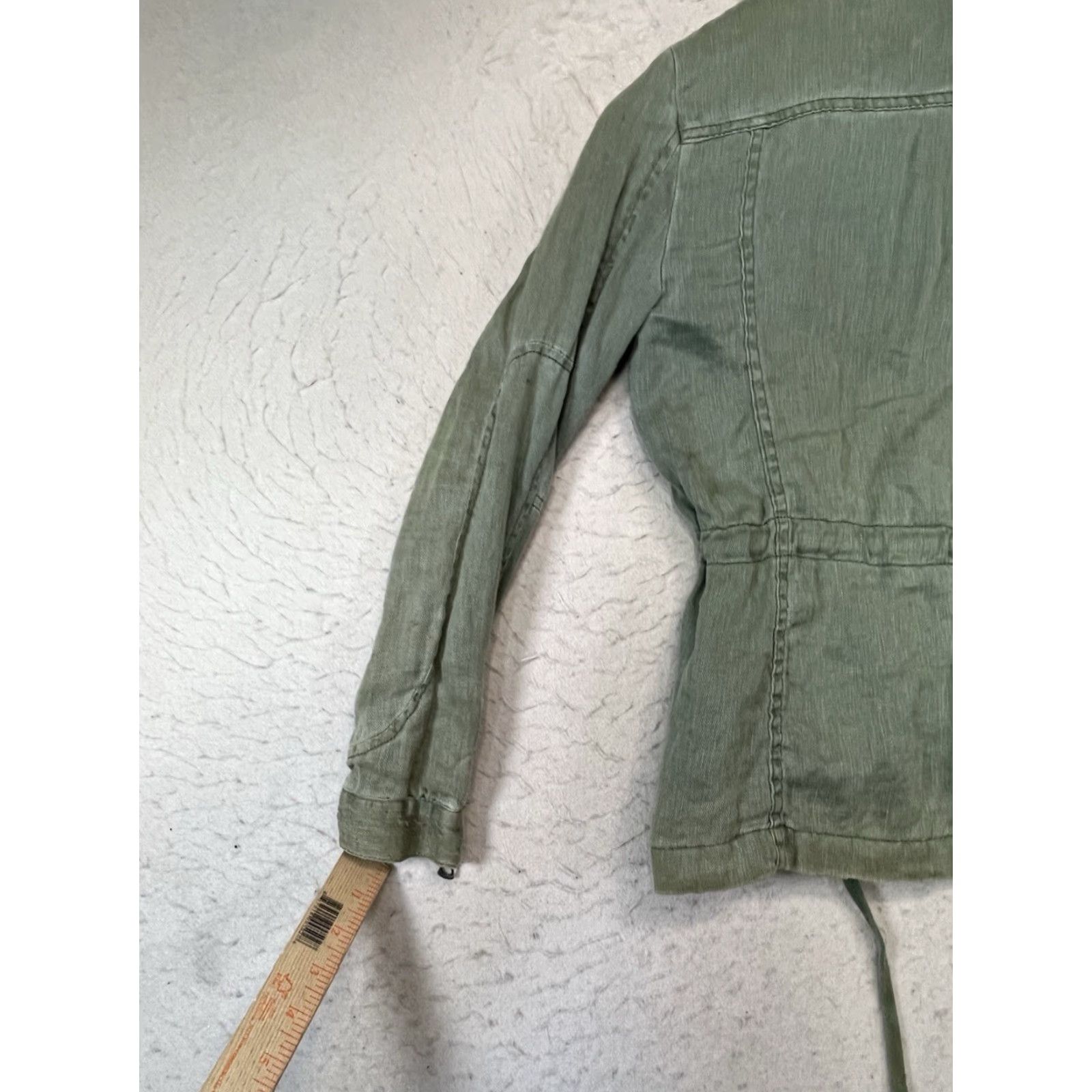 Lucky Brand Lucky Brand Jacket Women XS Green Linen Drawstring Waist Short Sleeve Pockets Breathable Casual Travel Regular Fit Vintage: No Size XS / US 0-2 / IT 36-38 - 7 Thumbnail