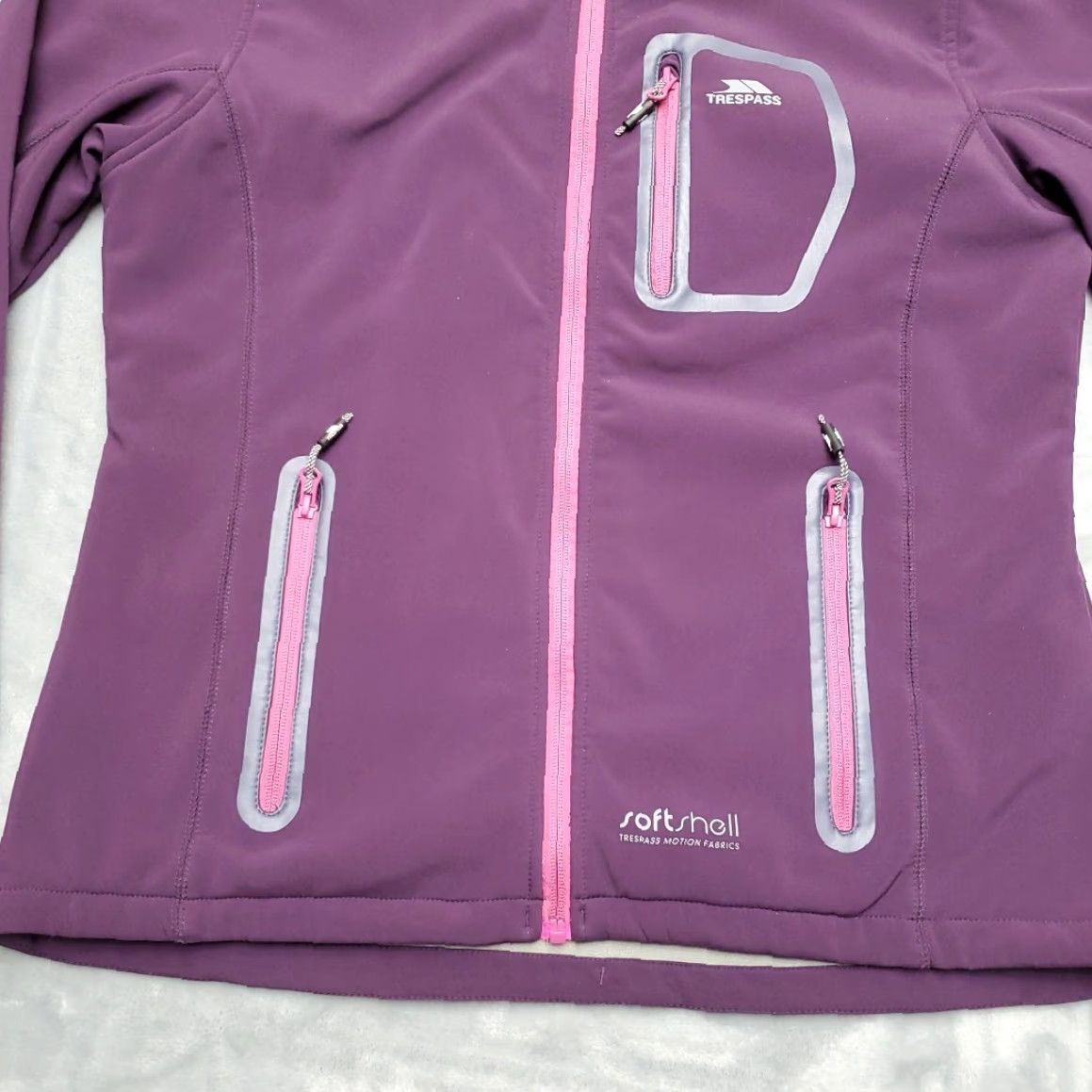 Vintage Trespass Jacket Women XL Purple Softshell Performance Fleece Lined Outdoor Gorp Size XL / US 12-14 / IT 48-50 - 2 Thumbnail