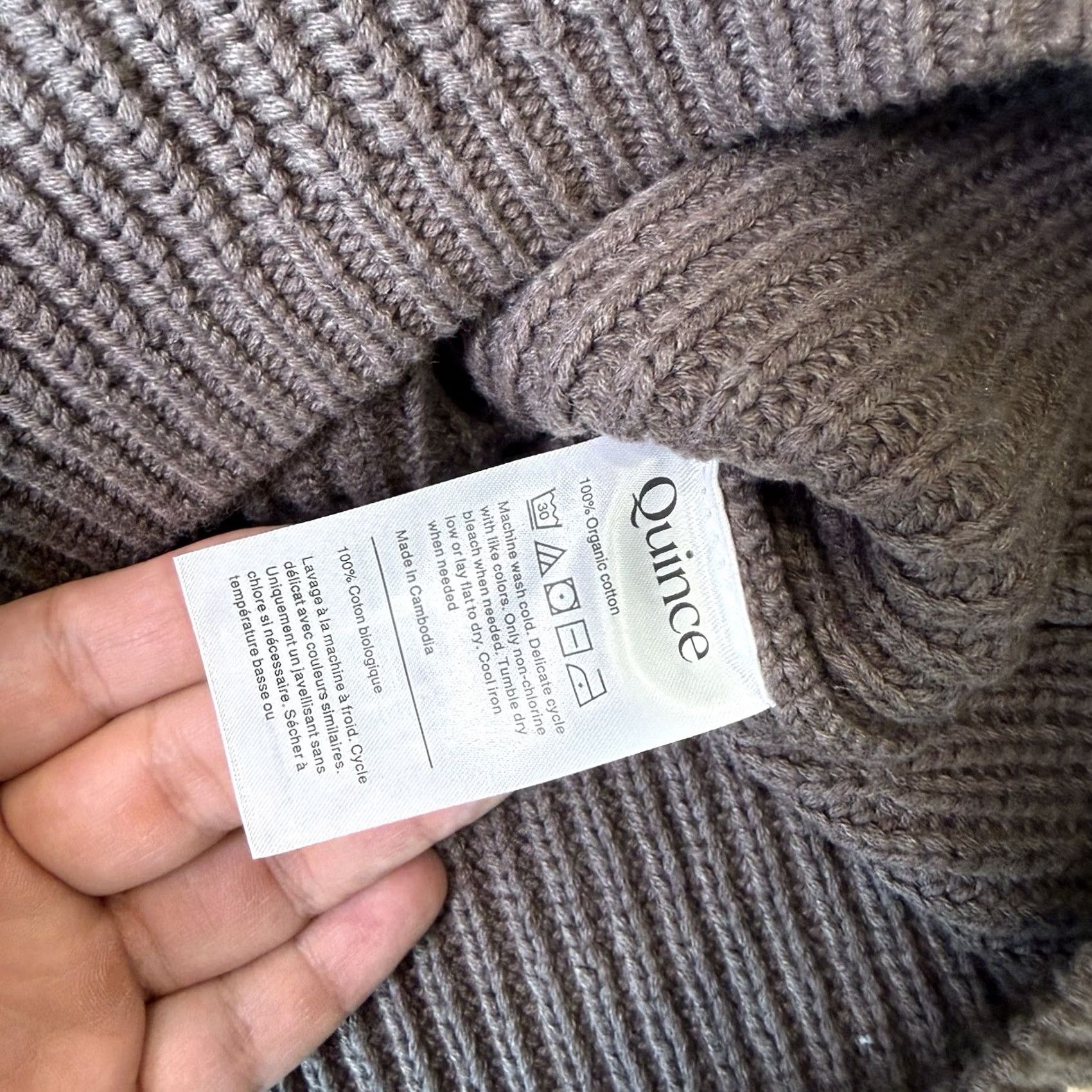 Quince Quince Fisherman Crew Sweater Women's Small Brown Organic Cotton Pullover NWT Size S / US 4 / IT 40 - 7 Thumbnail