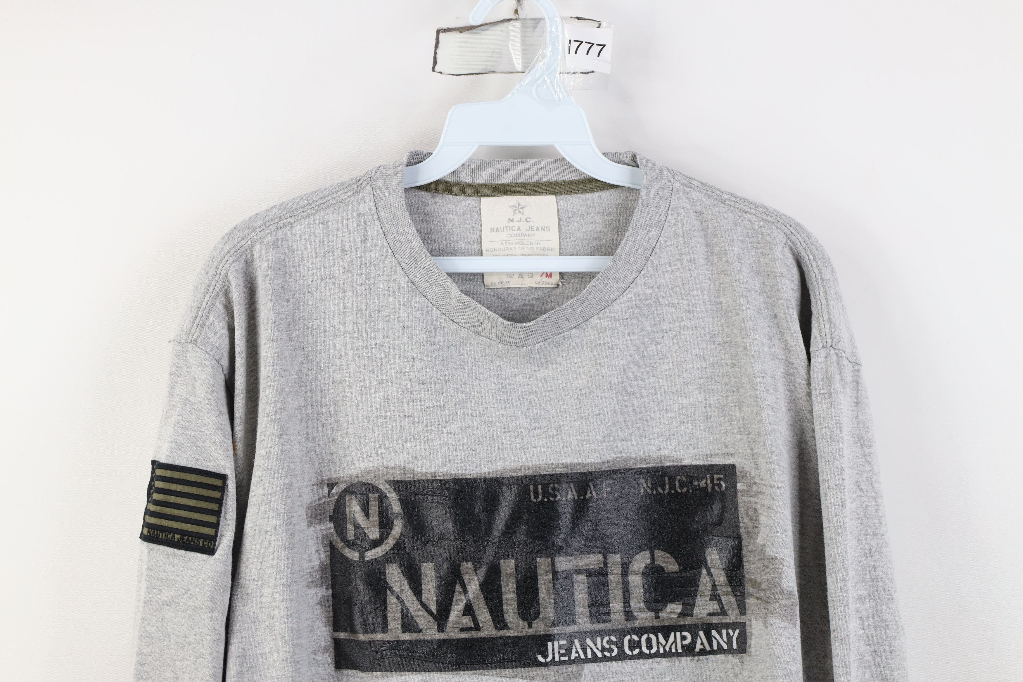 Nautica Vintage 90s Nautica Military Flag Long Sleeve T-Shirt Gray Size US M / EU 48-50 / 2 - 2 Thumbnail