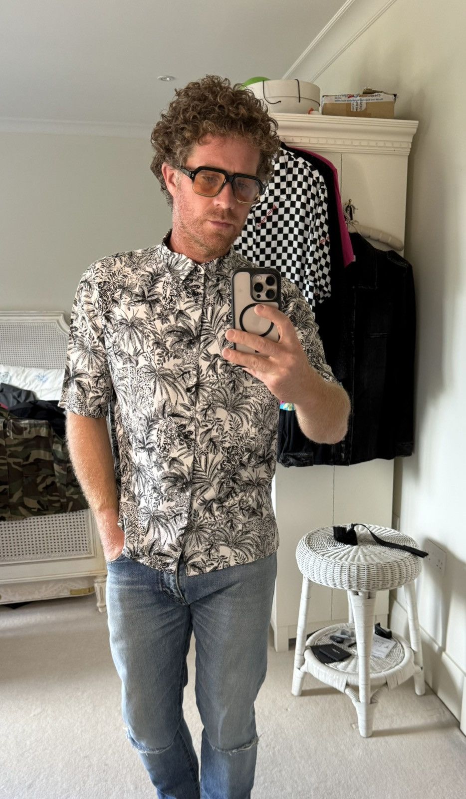 Saint Laurent Paris SS21 Saint Laurent jungle animal print Hawaiian shirt 41 Size US L / EU 52-54 / 3 - 8 Thumbnail