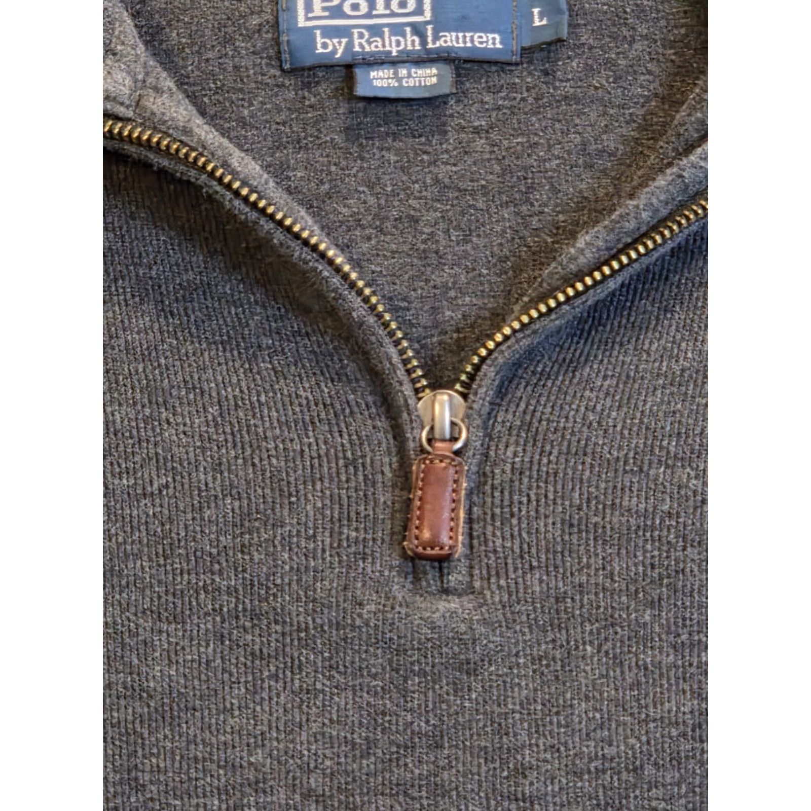 Polo Ralph Lauren VINTAGE Polo Ralph Lauren Pullover Sweater 1/4 Zip Mock Neck Charcoal Gray L Mens Knit Cotton Zipper Logo 90s Preppy Classic Size US L / EU 52-54 / 3 - 7 Thumbnail