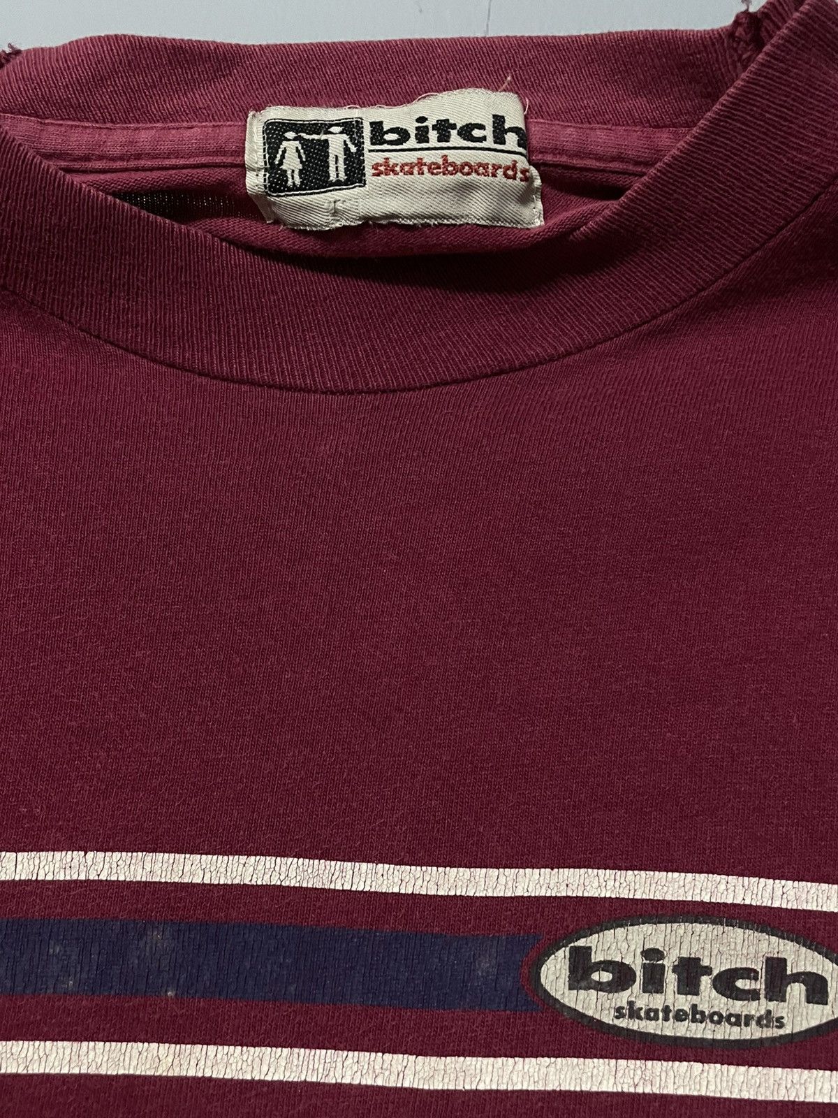 Vintage Vintage 1990s Single Stitch Bitch Skateboard Cropped Tshirt Size US XS / EU 42 / 0 - 10 Thumbnail