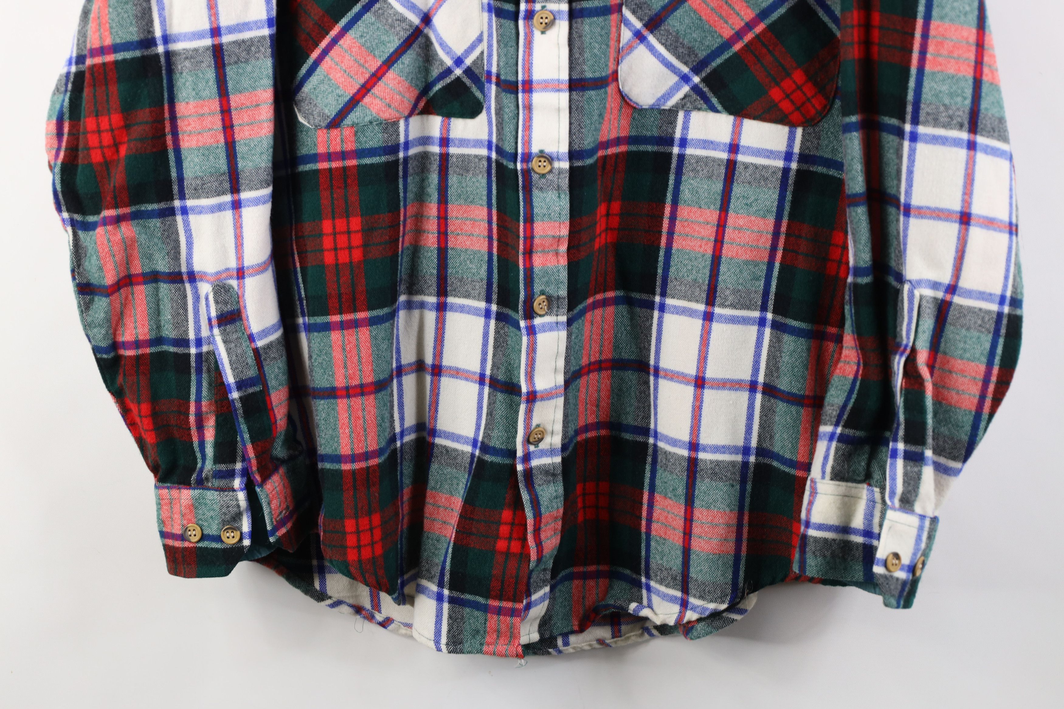 Vintage Vintage 90s Streetwear Flannel Collared Button Shirt Plaid Size US L / EU 52-54 / 3 - 3 Thumbnail