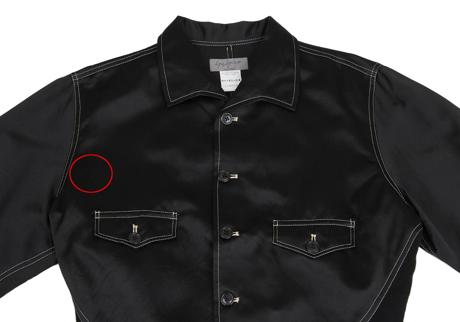 Yohji Yamamoto Yohji Yamamoto Knit Panel Glossy Shirt Jacket Size US M / EU 48-50 / 2 - 2 Thumbnail